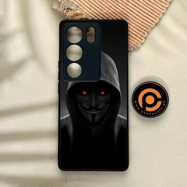 Vivo V29 - Anonymous 2.0 Design 4- Premium Printed Glass soft Bumper shock Proof Case CS-46979