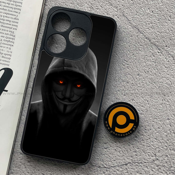 Tecno Spark 10C - Anonymous 2.0 Design 4 - Premium Printed Glass soft Bumper shock Proof Case CS-37146