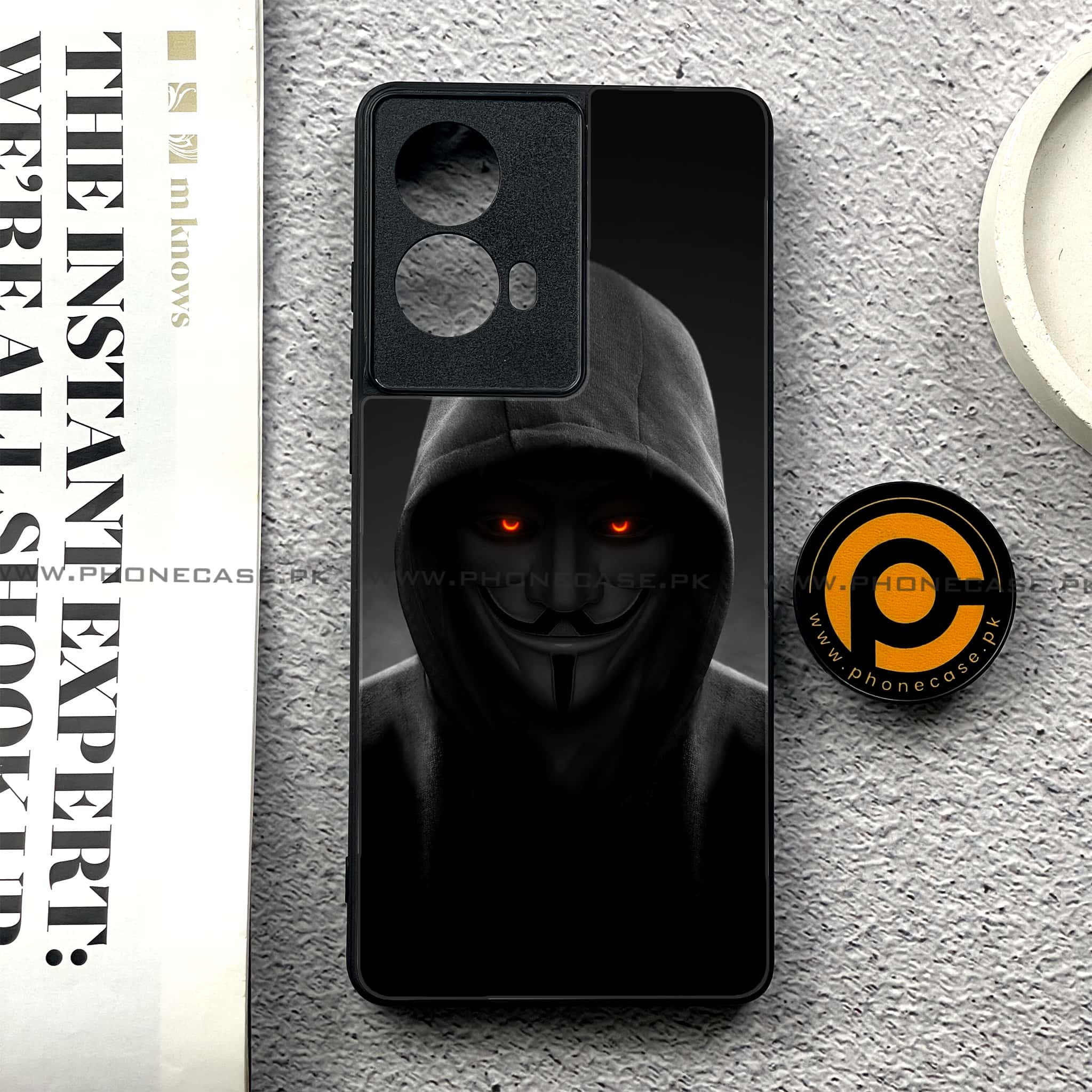 Moto G85 - Anonymous 2.0 Series - Premium Printed Glass soft Bumper shock Proof Case