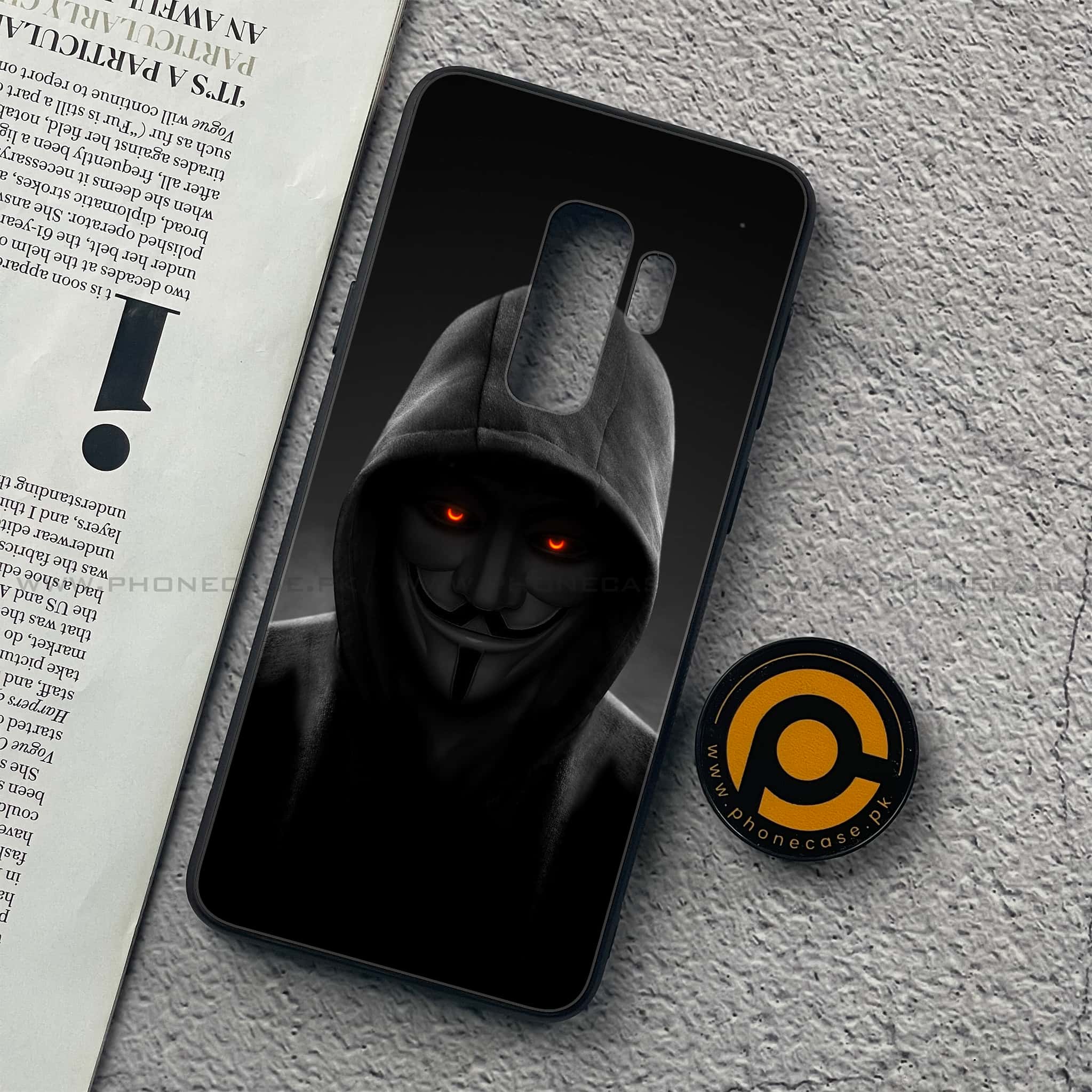 Samsung Galaxy S9 Plus - Anonymous 2.0 Series - Premium Printed Glass soft Bumper shock Proof Case