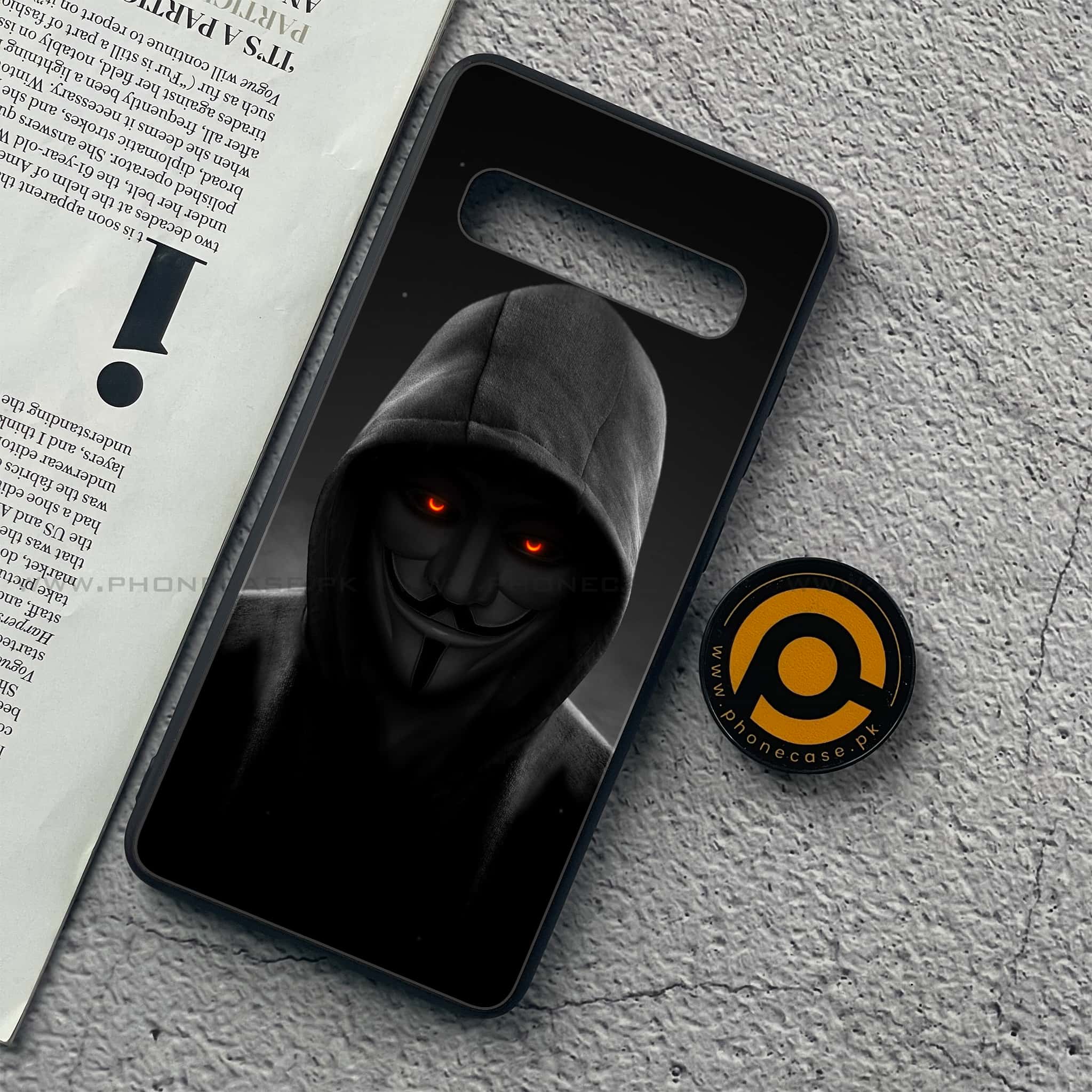 Samsung Galaxy S10 5G - Anonymous 2.0  Series - Premium Printed Glass soft Bumper shock Proof Case