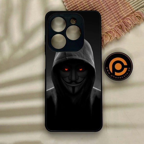 Infinix Hot 40i - Anonymous 2.0 Design 4 - Premium Metal Printed soft Bumper shock Proof Case  CS-35694