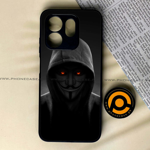 Infinix Smart 9 / Infinix Hot 50i- Anonymous 2.0  Design 4  - Premium Metal Printed soft Bumper shock Proof Case