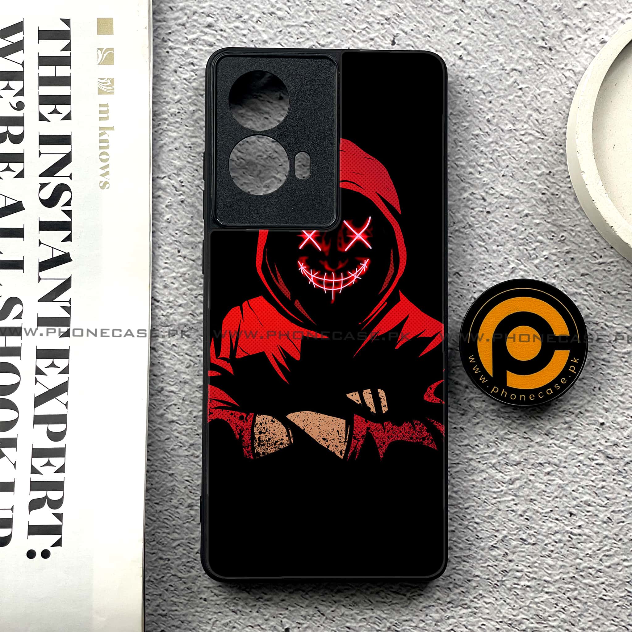 Moto G85 - Anonymous 2.0 Series - Premium Printed Glass soft Bumper shock Proof Case