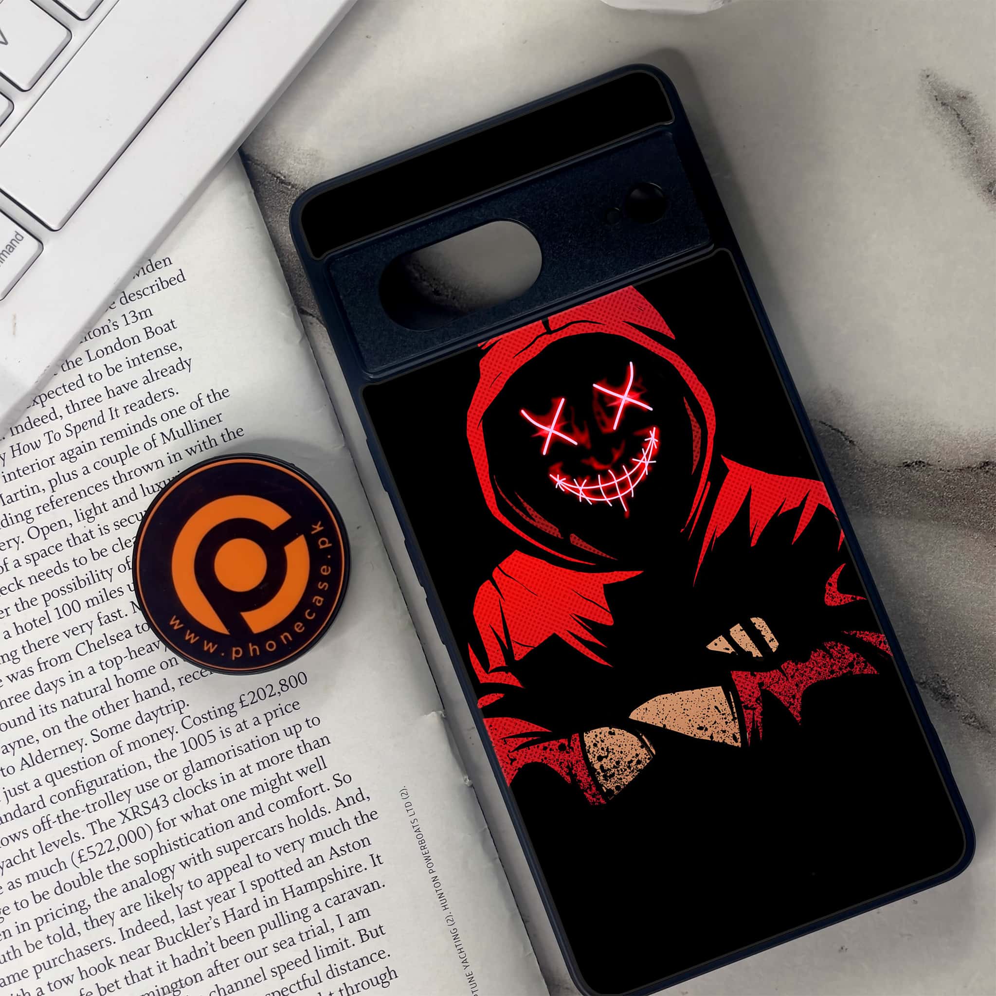 Google Pixel 7 - Anonymous 2.0 Series - Premium Metal Printed soft Bumper Shock Proof Case