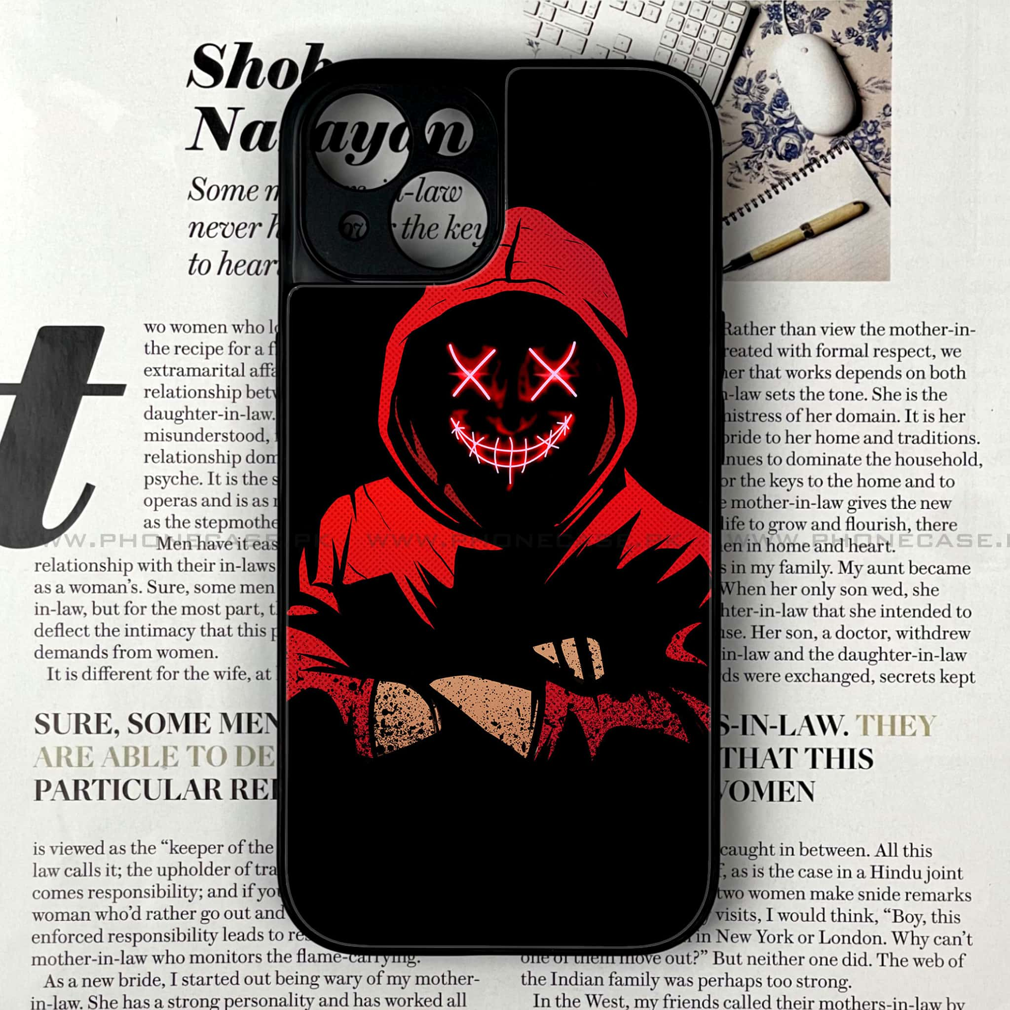 iPhone 14 - Anonymous 2.0 Series - Premium Printed Glass soft Bumper shock Proof Case