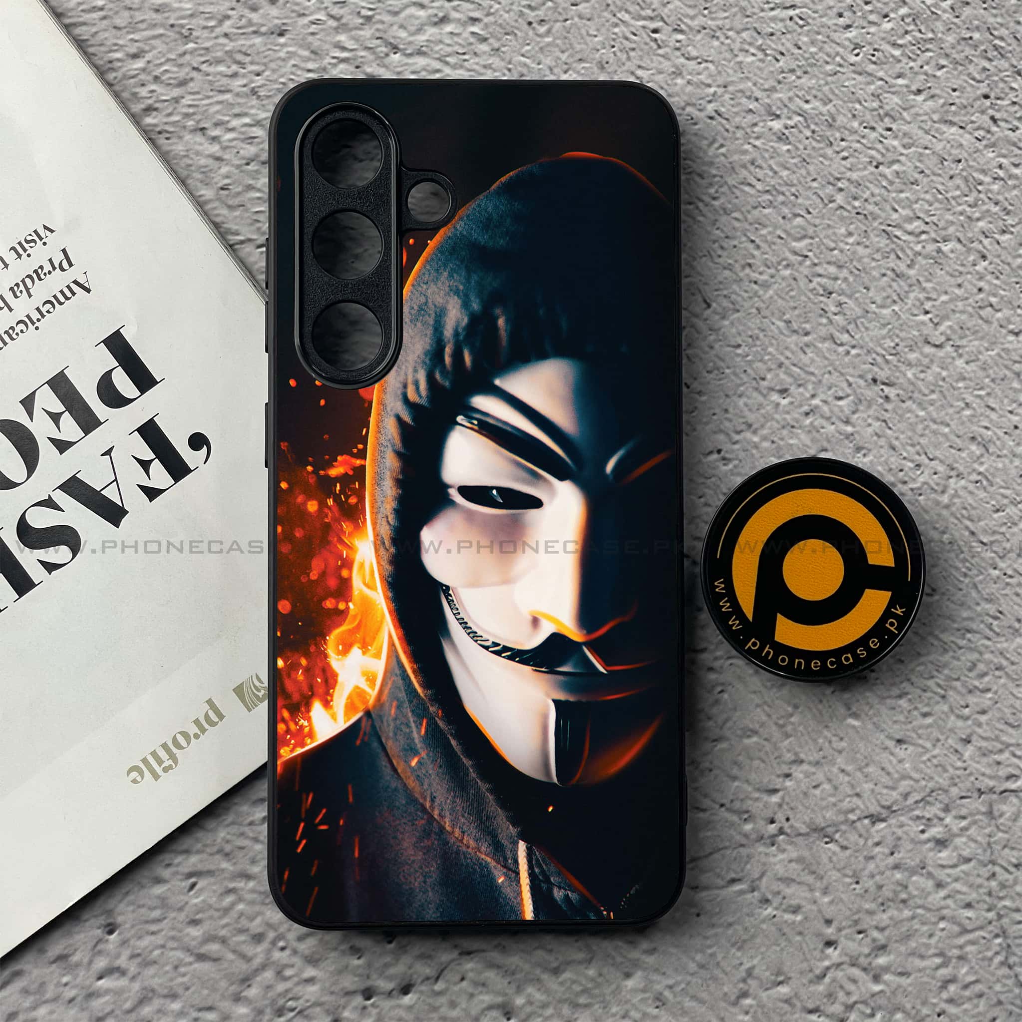 Samsung Galaxy S25 FE - Anonymous 2.0 Series - Premium Metal Printed soft Bumper shock Proof Case