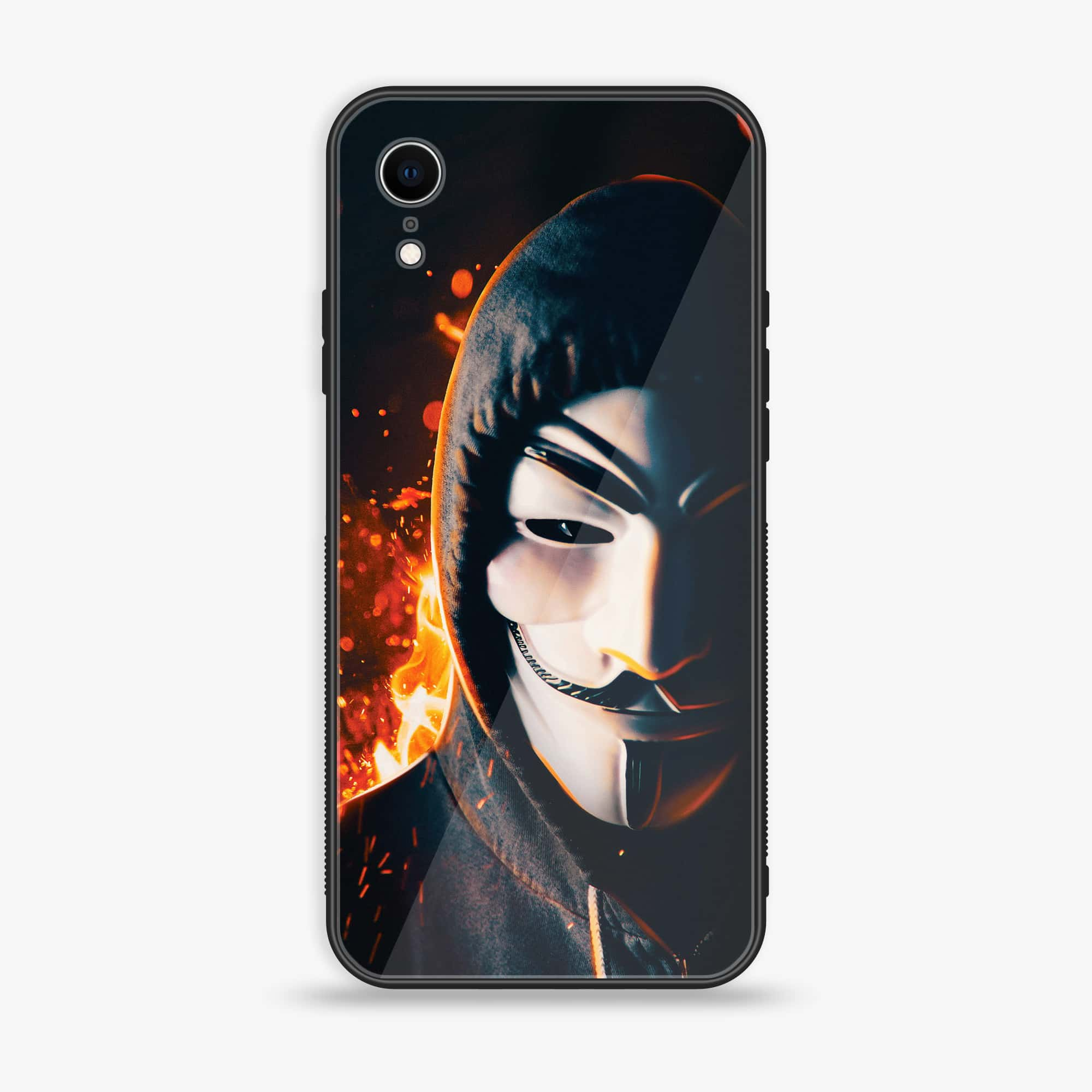 iPhone XR - Anonymous 2.0 Series - Premium Printed Glass soft Bumper shock Proof Case