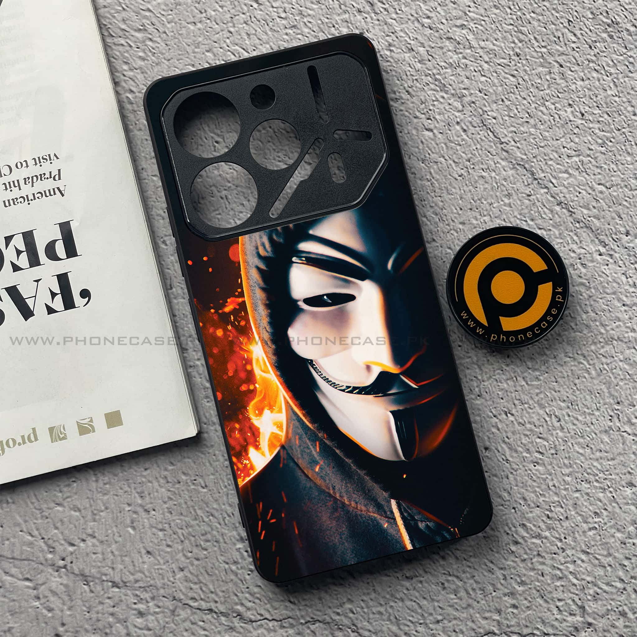 Tecno Pova 6 Pro - Anonymous 2.0 Series - Premium Printed Glass soft Bumper shock Proof Case