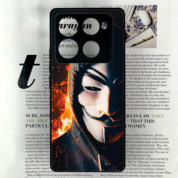 Infinix Note 40 Pro 4G -Anonymous 2.0  Design 6  - Premium Metal Printed soft Bumper shock Proof Case