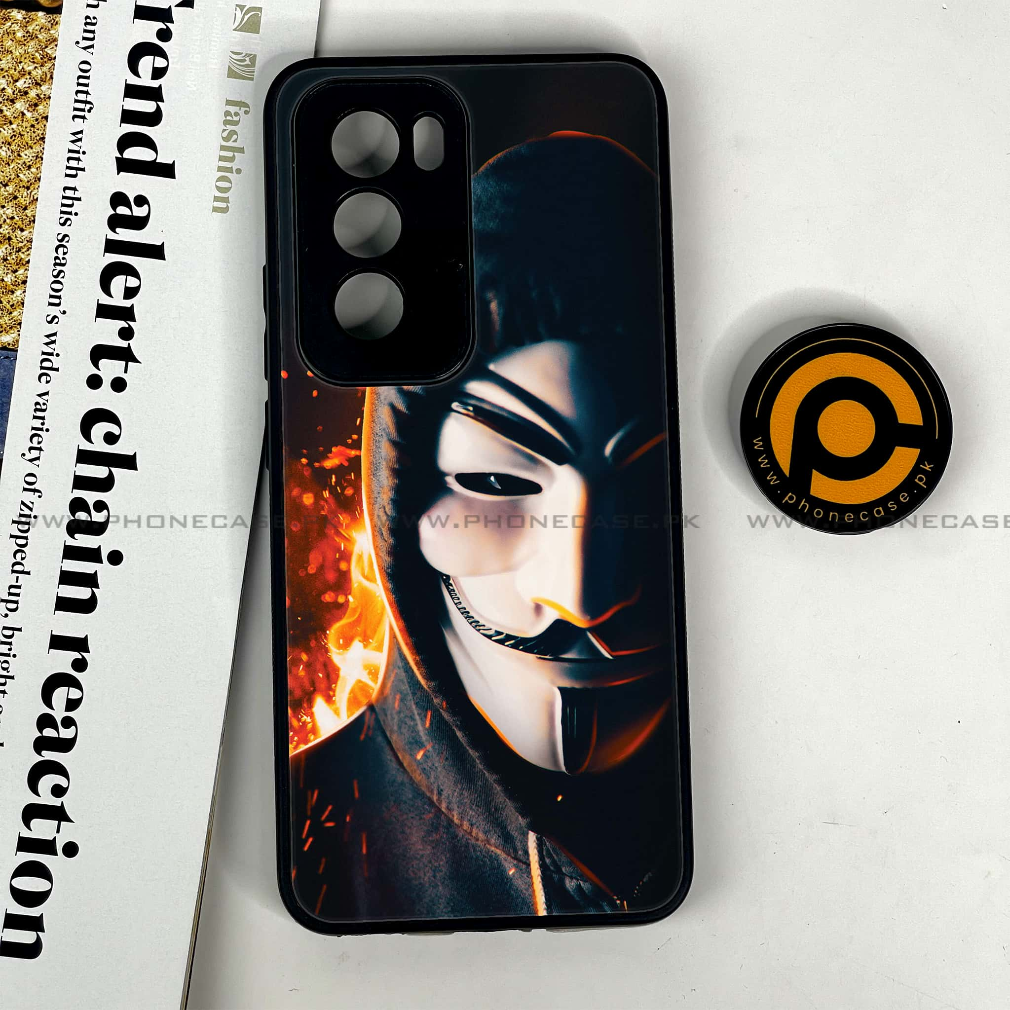 Oppo Reno 12 5G - Anonymous 2.0 Series - Premium Printed Glass soft Bumper shock Proof Case