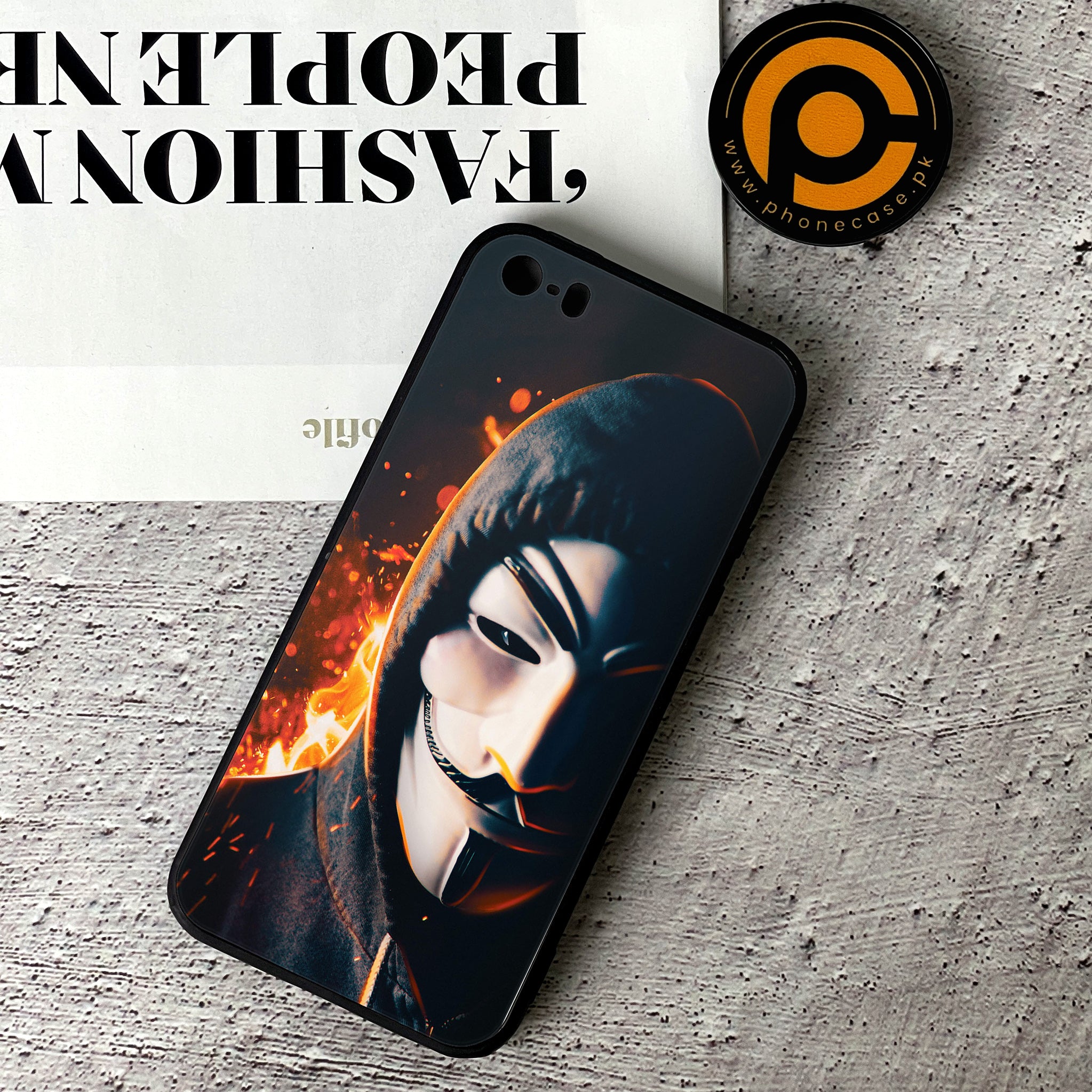 iPhone 5/5c/5s - Anonymous 2.0 Series - Premium Printed Glass soft Bumper shock Proof Case