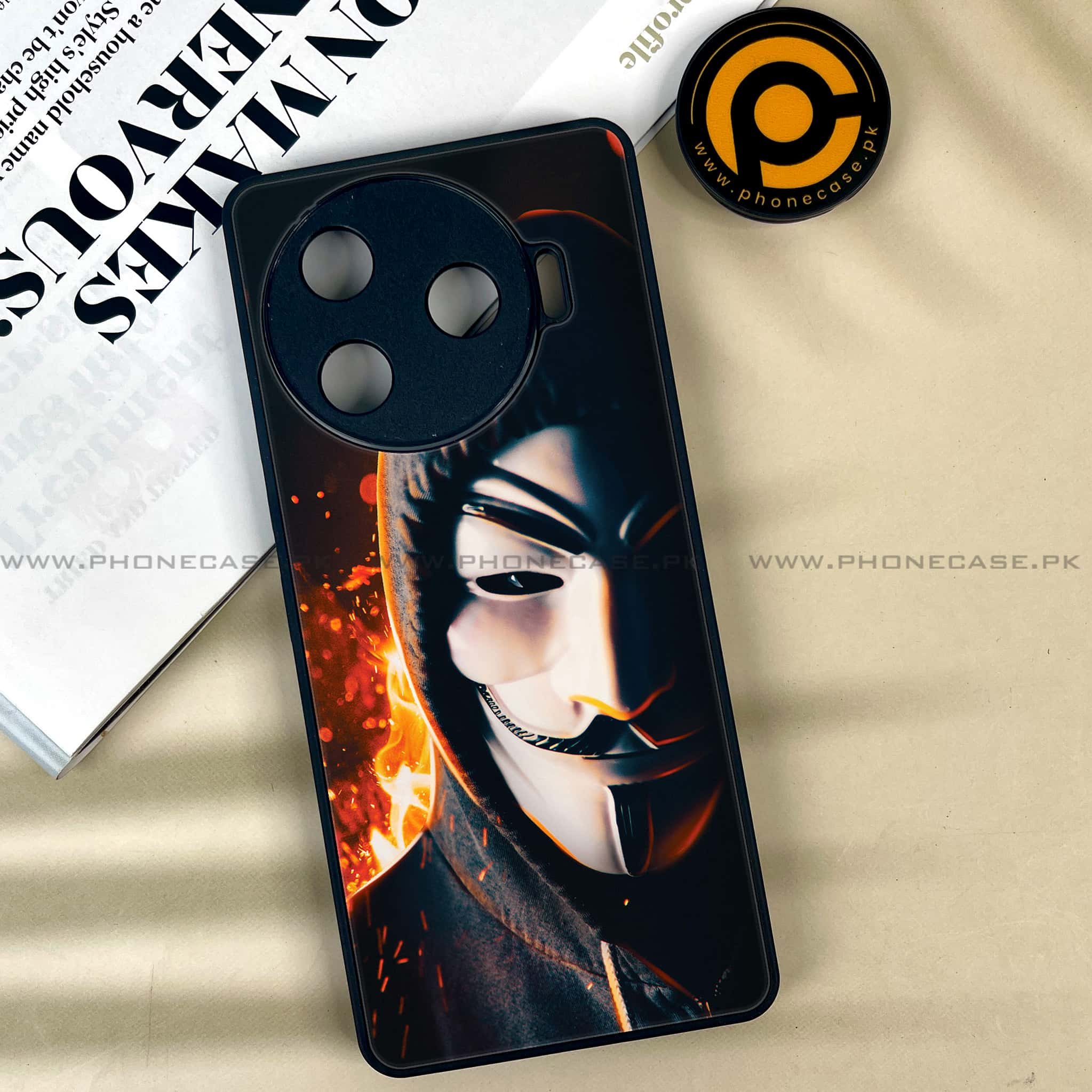 Tecno Camon 30 Pro - Anonymous 2.0 Series - Premium Printed Glass soft Bumper shock Proof Case