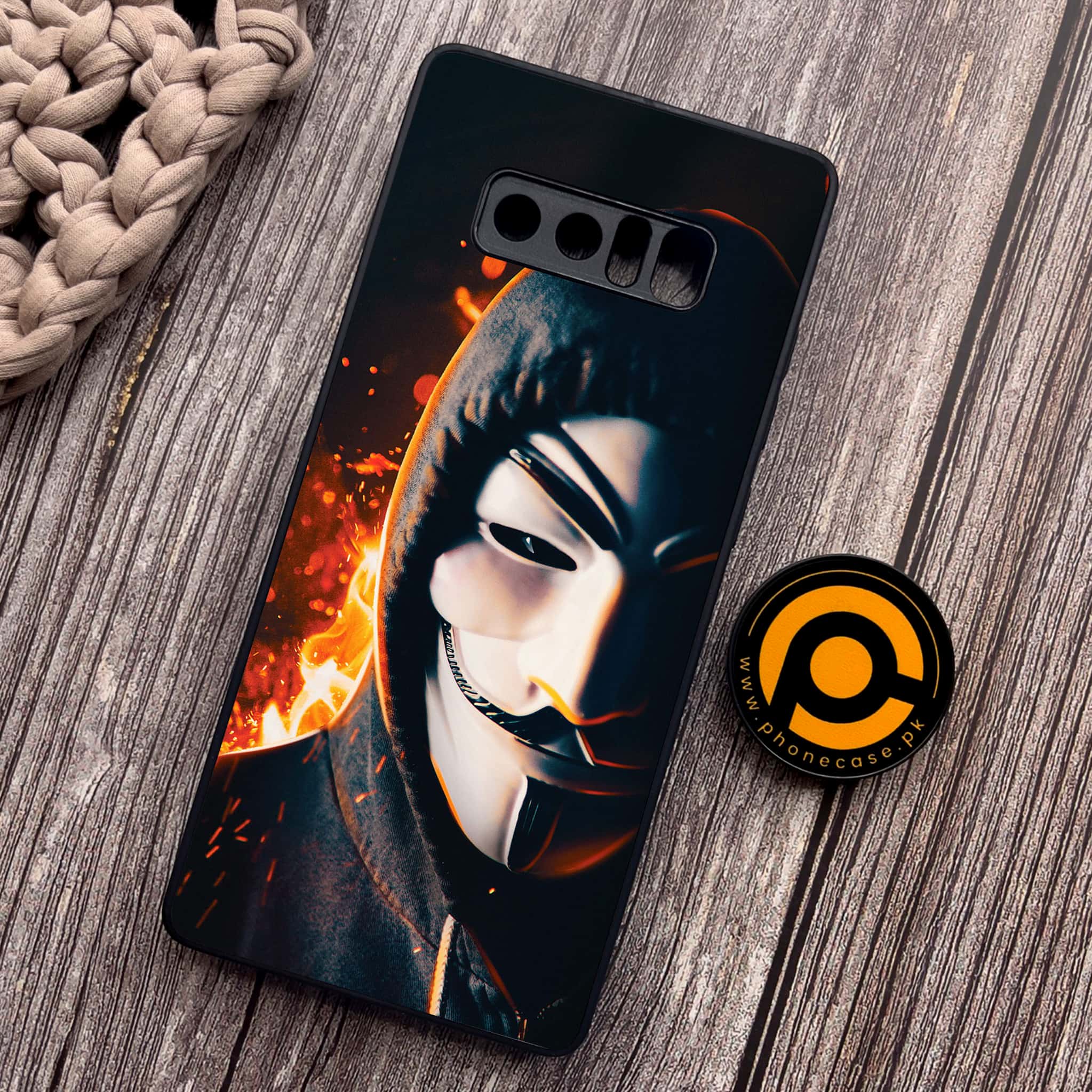 Samsung Galaxy Note 8 - Anonymous 2.0 Series - Premium Metal Printed soft Bumper shock Proof Case