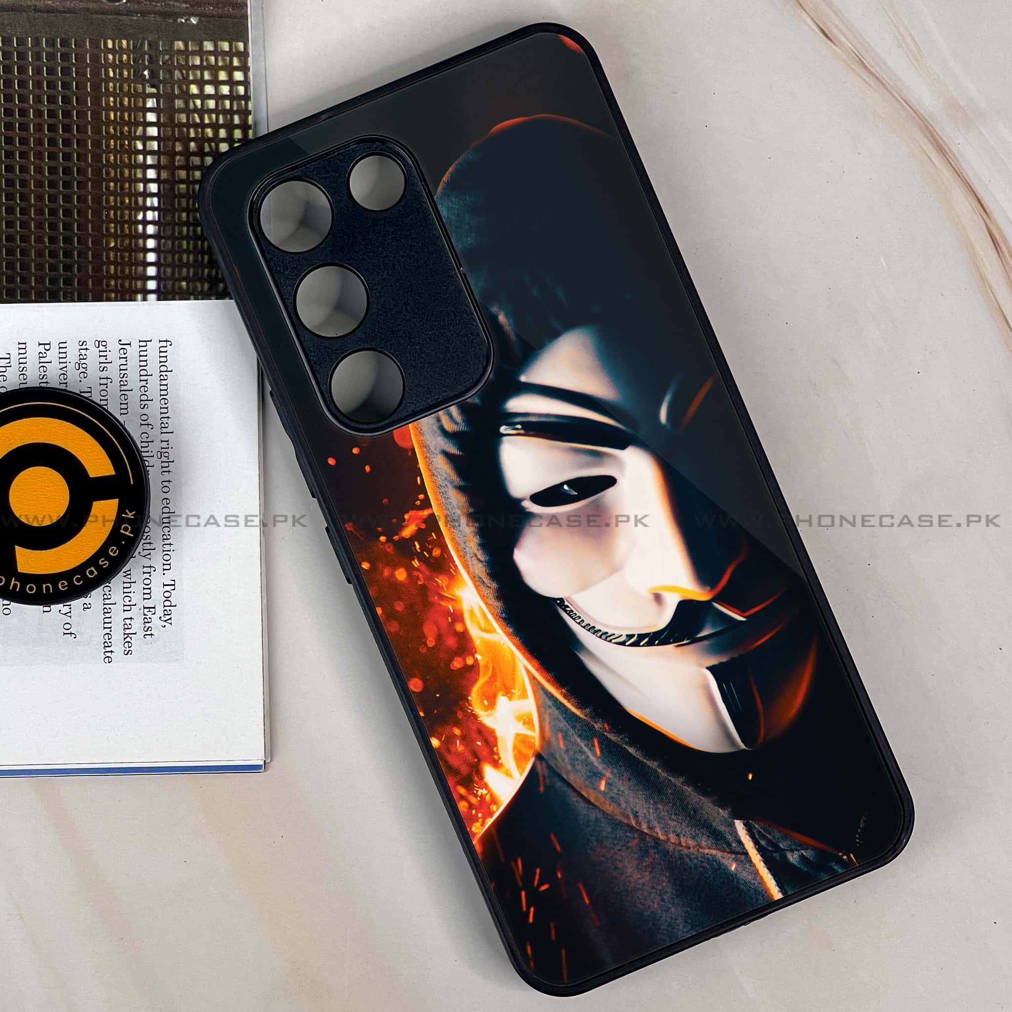 Vivo V30 Lite 4G - Anonymous 2.0 Series - Premium Metal Printed soft Bumper shock Proof Case