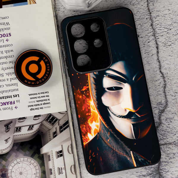 Vivo Y29 4G - Anonymous 2.0 Design 6  - Premium Metal Printed soft Bumper Shock Proof Case  CS-36170