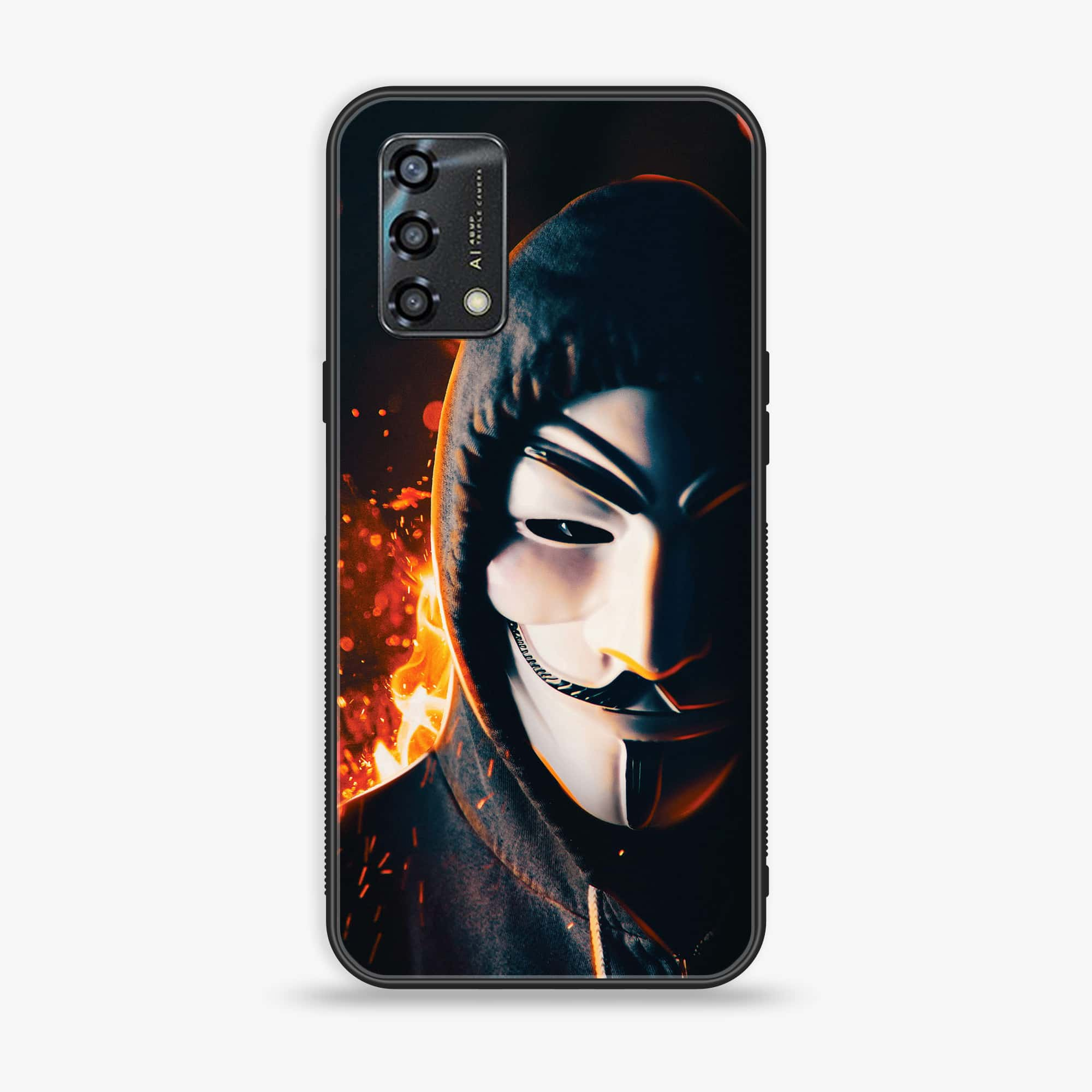 Oppo A95 - Anonymous 2.0  Series - Premium Printed Glass soft Bumper shock Proof Case