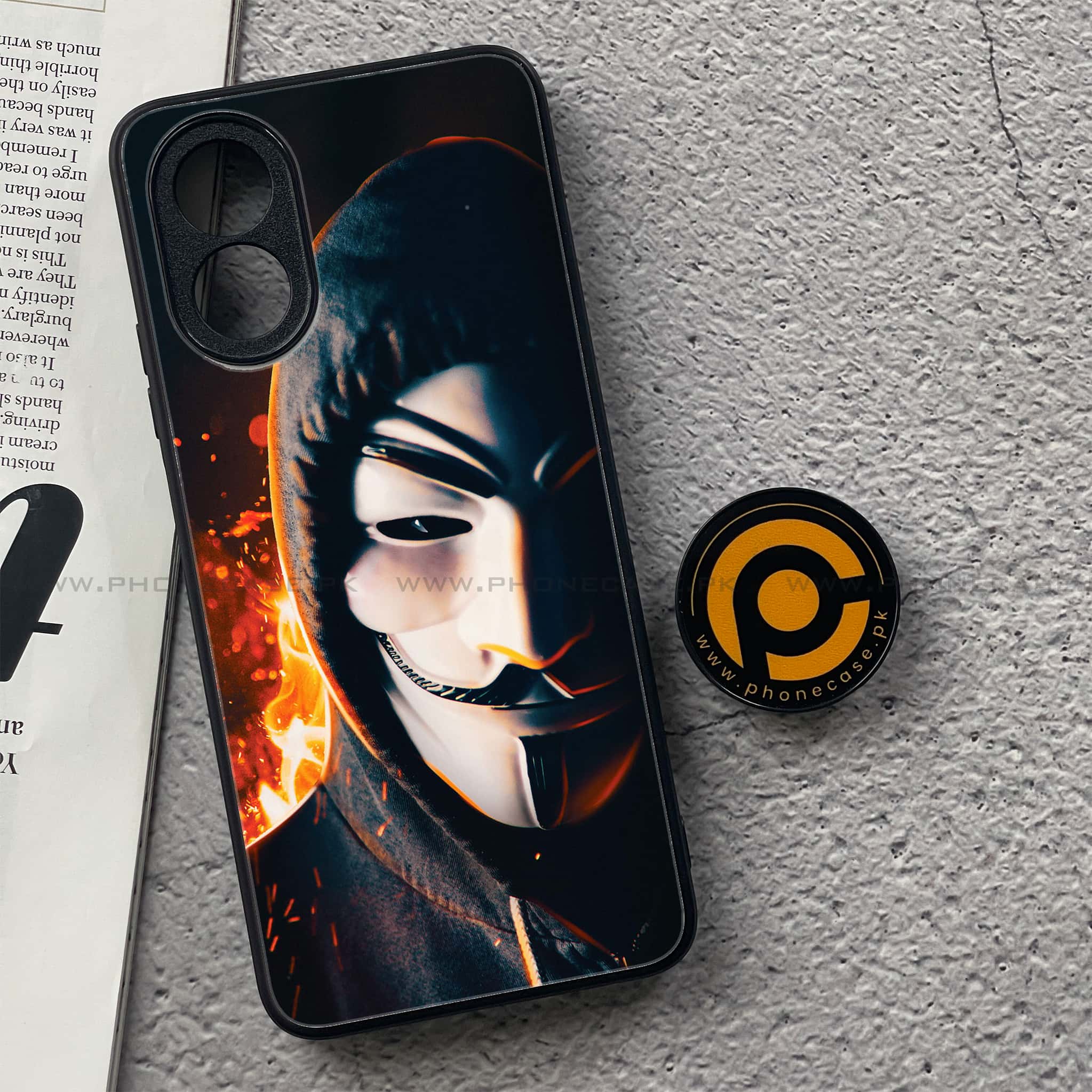 Oppo A18 4G - Anonymous 2.0 Series - Premium Printed Glass soft Bumper shock Proof Case