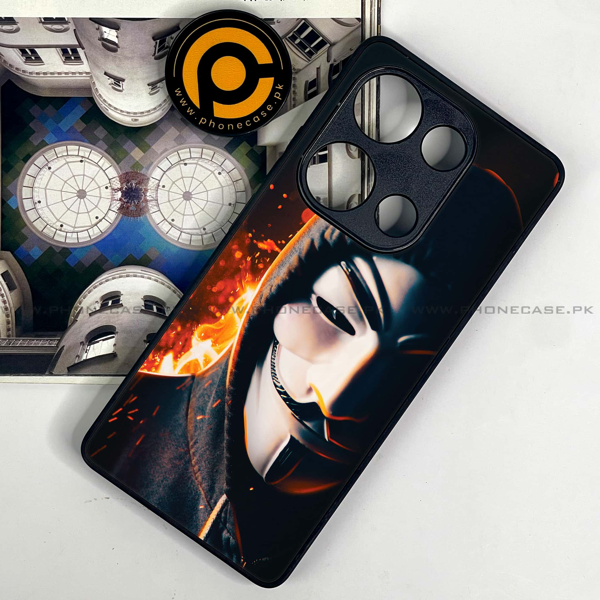 Redmi Note 13 Pro 4G - Anonymous 2.0 Series - Premium Metal Printed soft Bumper shock Proof Case