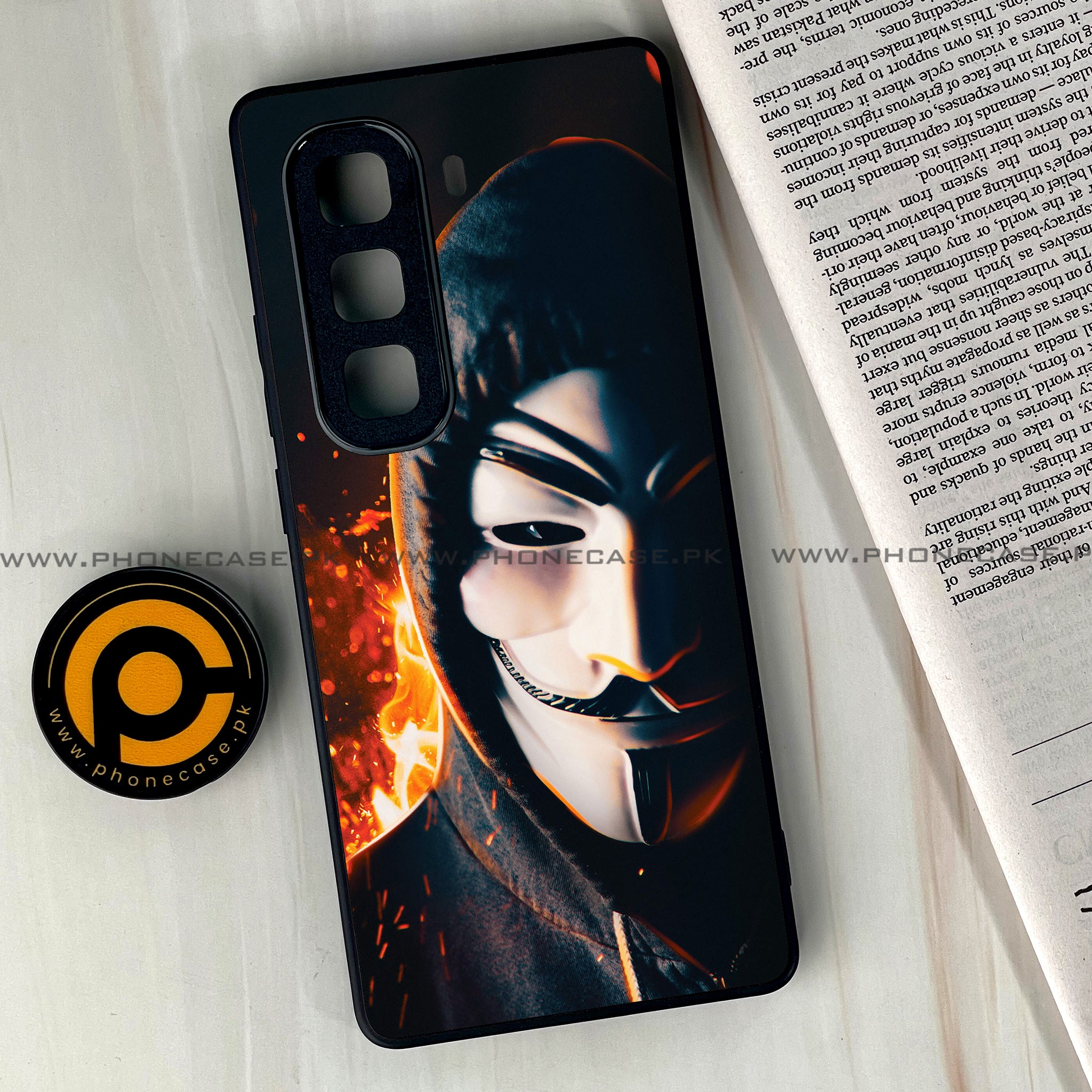 Infinix Hot 50 Pro Plus - Anonymous 2.0 Series - Premium Printed Glass soft Bumper shock Proof Case