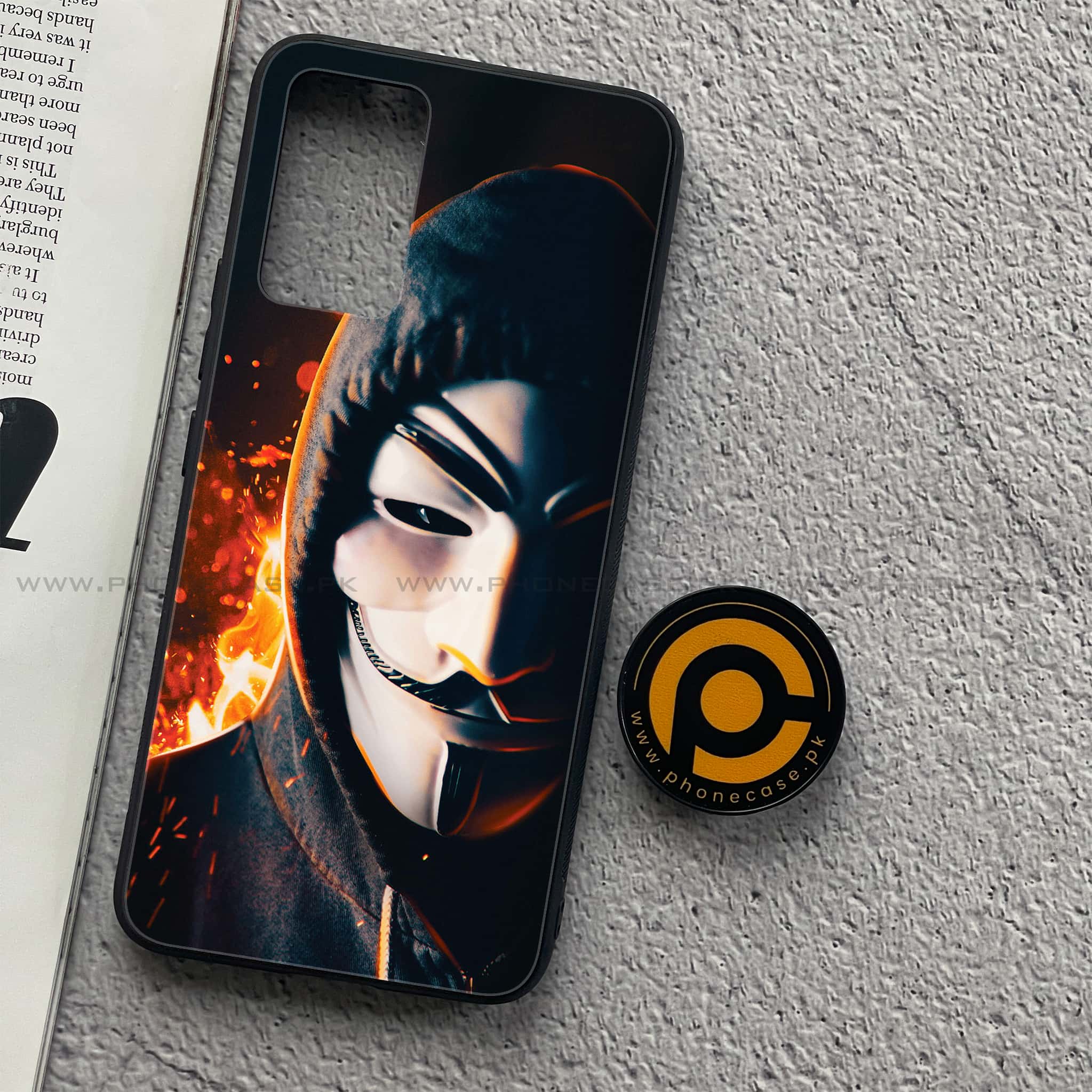 Vivo V21 - Anonymous 2.0 Series - Premium Printed Glass soft Bumper shock Proof Case
