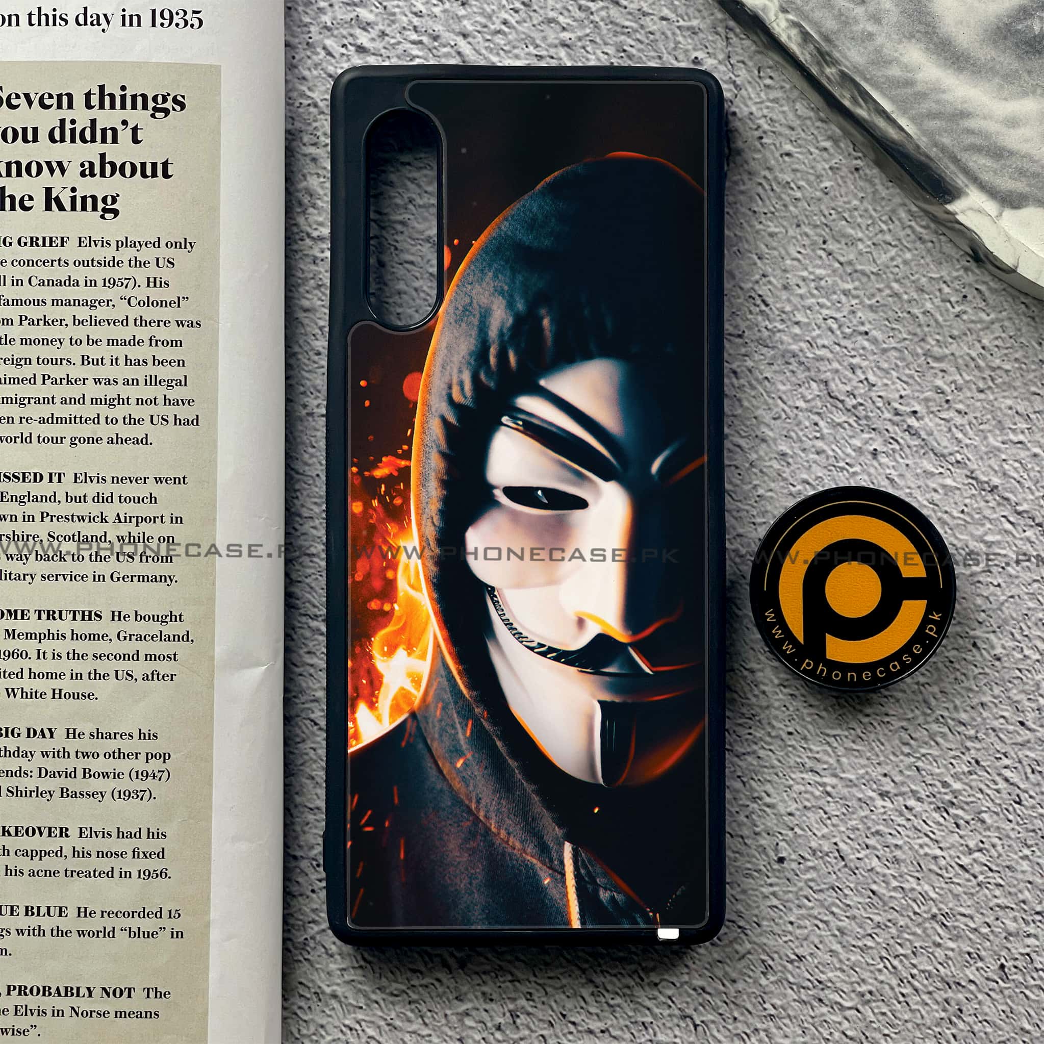 LG G9 - Anonymous 2.0 Series - Premium Printed Glass soft Bumper shock Proof Case