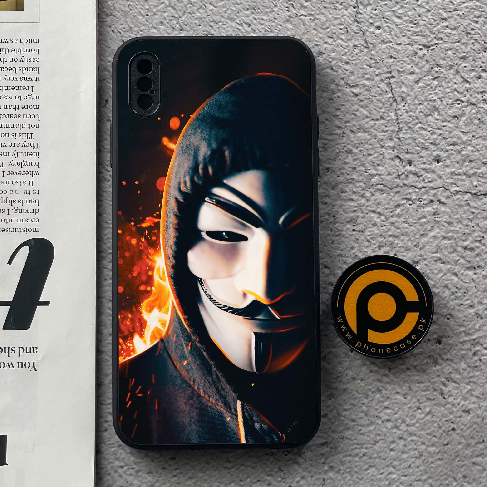 iPhone XS Max - Anonymous 2.0 Series  - Premium Metal Printed soft Bumper shock Proof Case