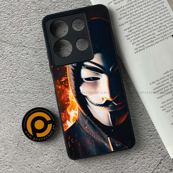 Infinix Note 30 - Anonymous 2.0  Design 6  - Premium Printed Glass soft Bumper shock Proof Case