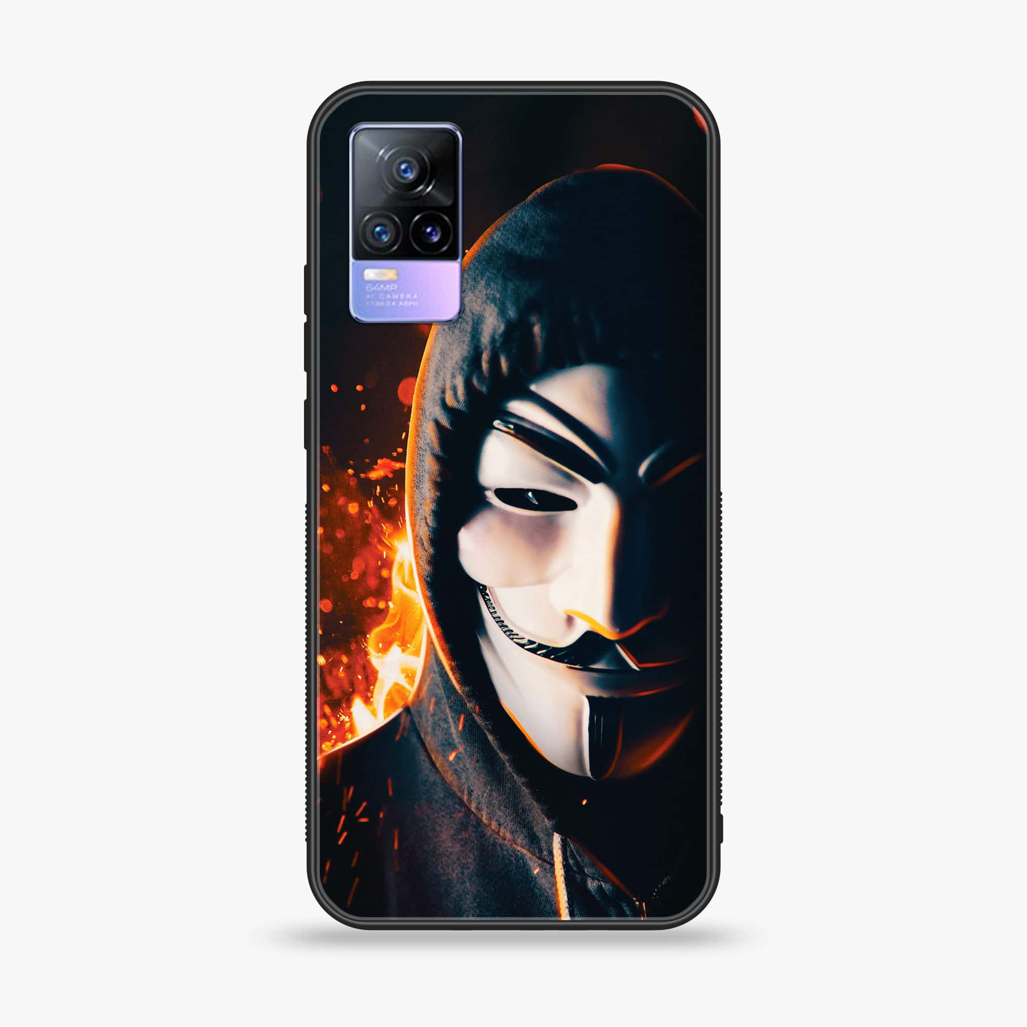 Vivo V21e - Anonymous 2.0 Series - Premium Printed Glass soft Bumper shock Proof Case