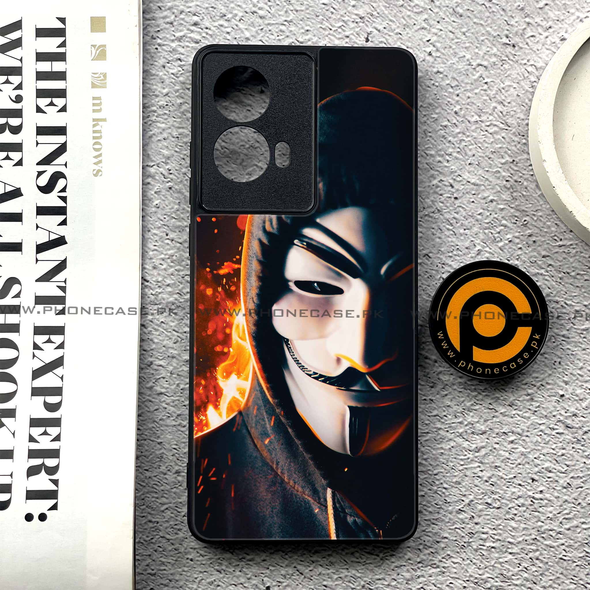 Moto G85 - Anonymous 2.0 Series - Premium Printed Glass soft Bumper shock Proof Case