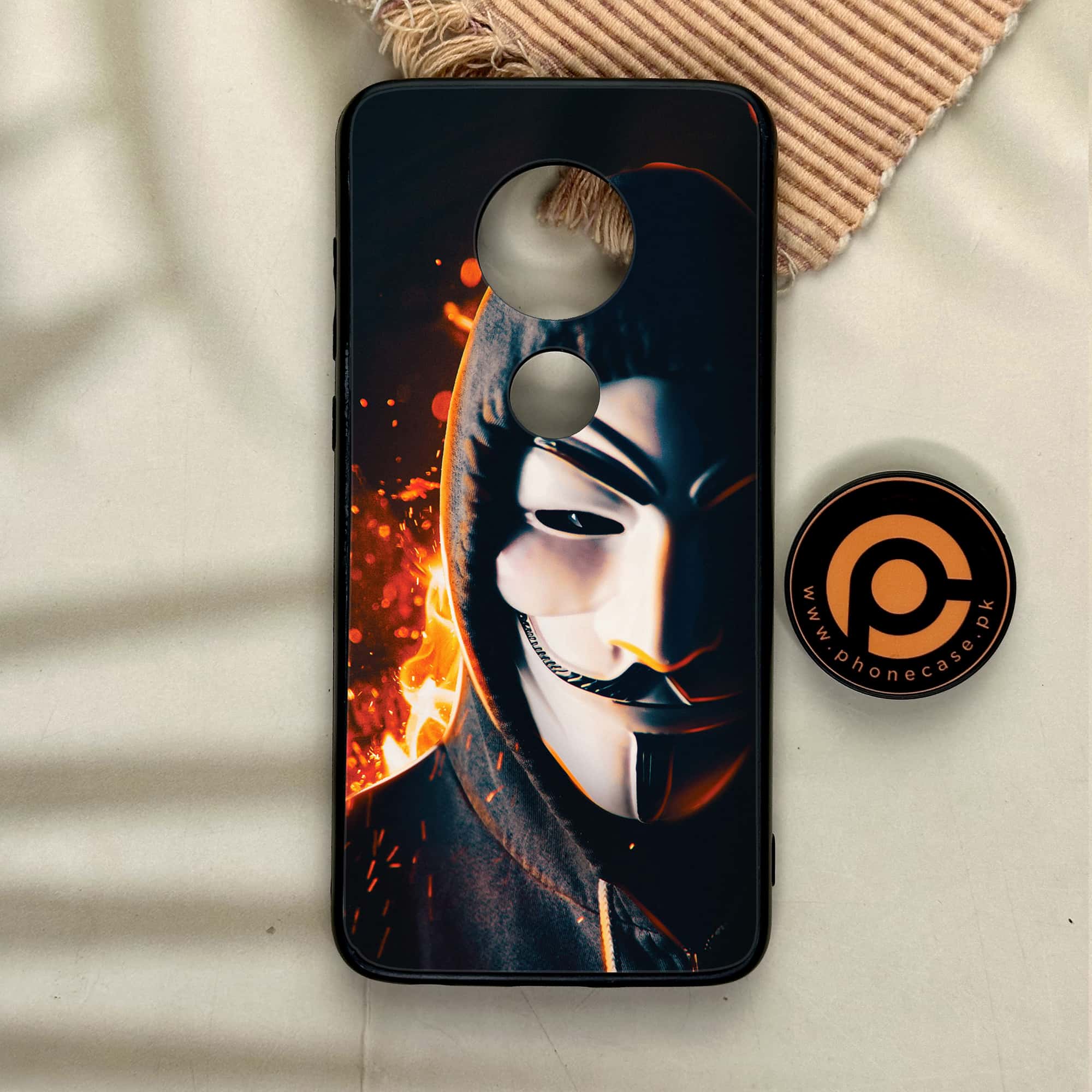 Moto G7 - Anonymous 2.0 Series - Premium Printed Glass soft Bumper shock Proof Case