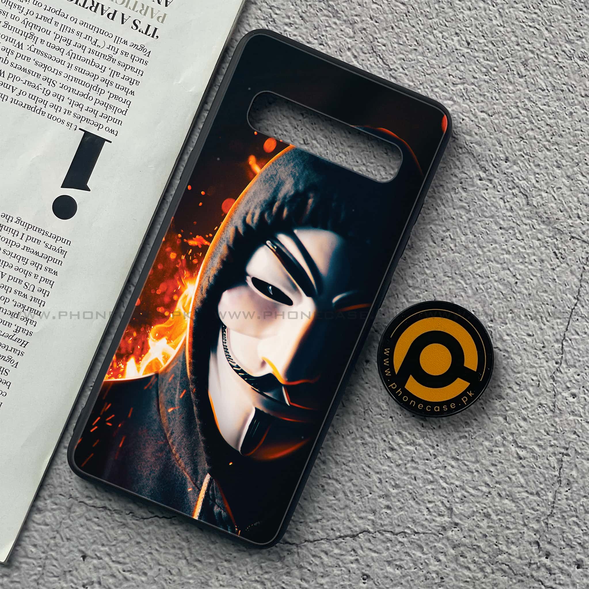 Samsung Galaxy S10 5G - Anonymous 2.0  Series - Premium Printed Glass soft Bumper shock Proof Case