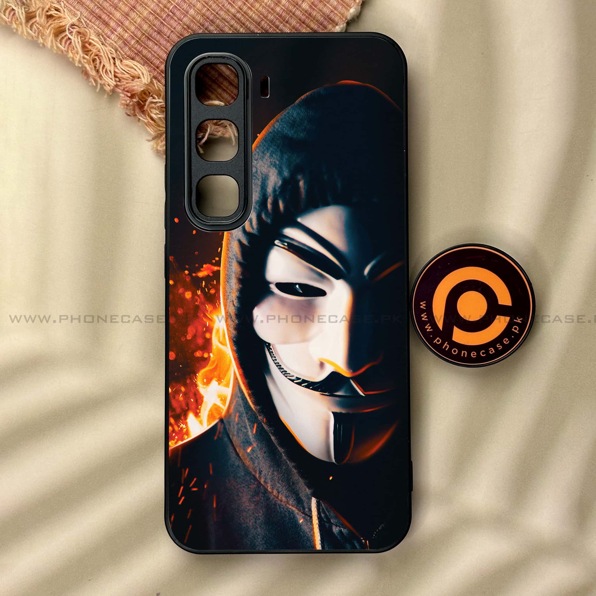 Infinix Hot 60 Pro - Anonymous 2.0 Series - Premium Metal Printed soft Bumper shock Proof Case