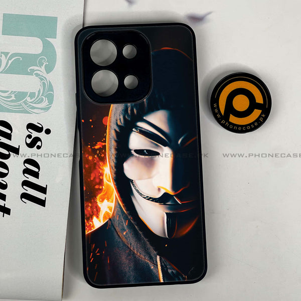 Vivo Y28 - Anonymous 2.0 Design 6 - Premium Printed Glass soft Bumper shock Proof Case CS-43064