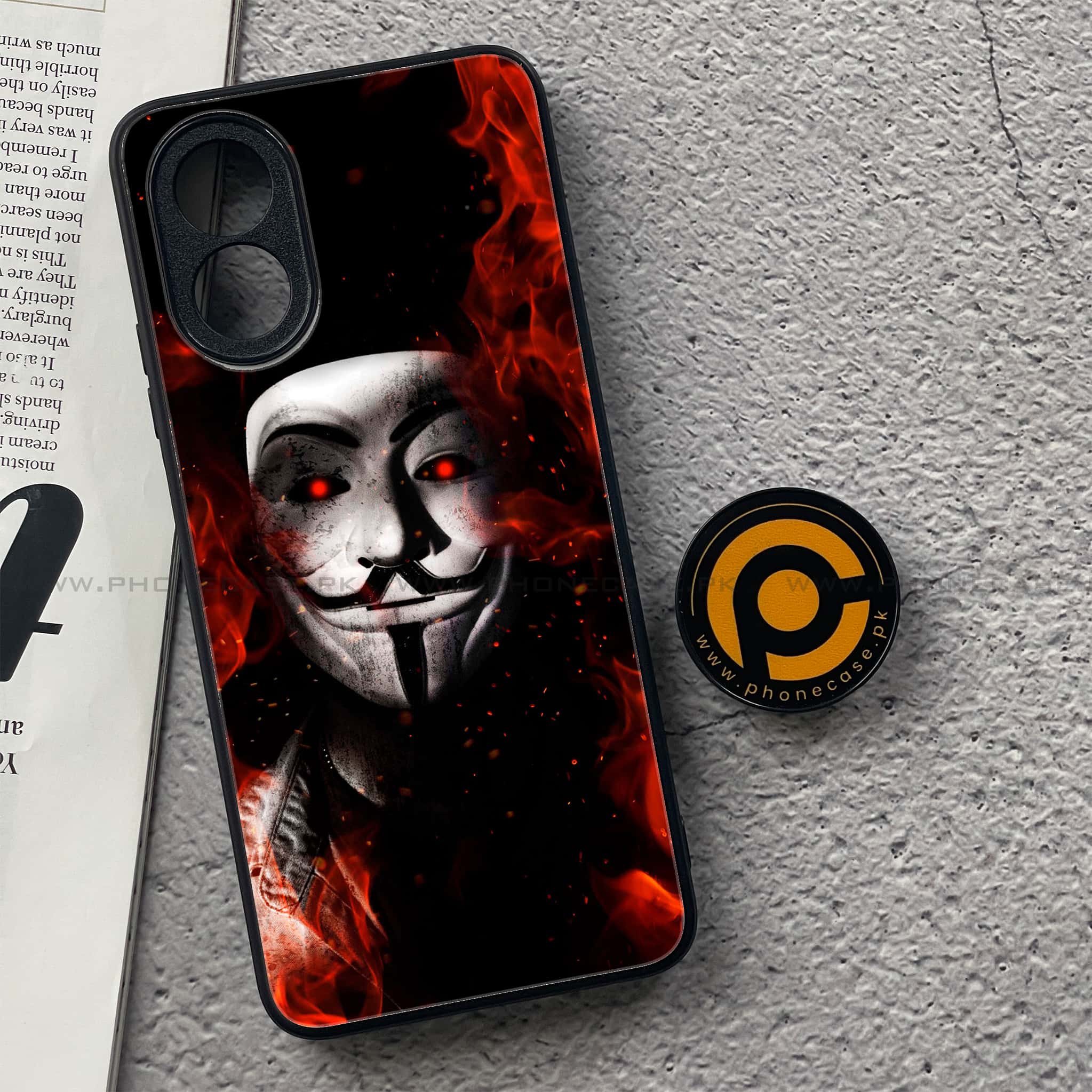 Oppo A18 4G - Anonymous 2.0 Series - Premium Printed Glass soft Bumper shock Proof Case