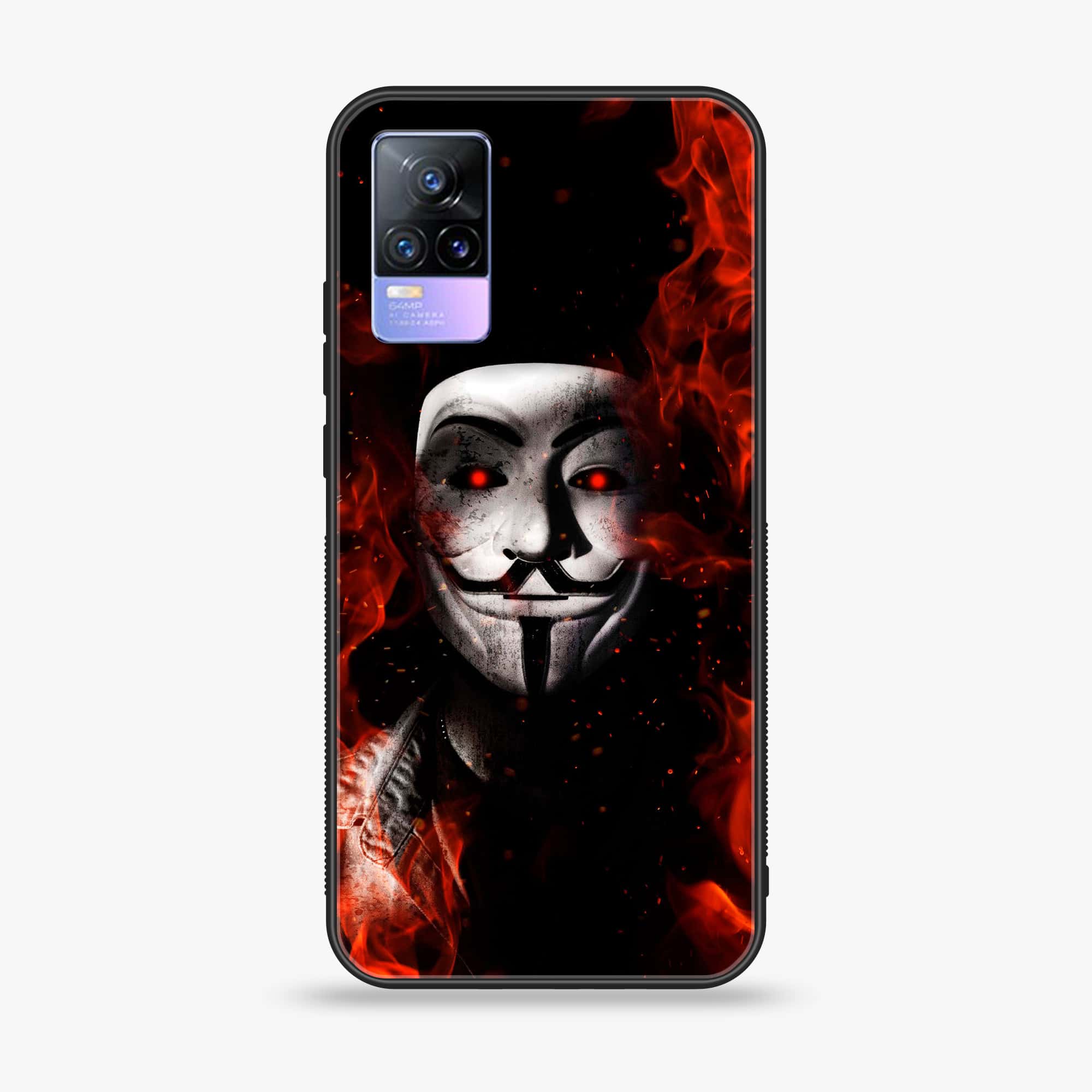 Vivo V21e - Anonymous 2.0 Series - Premium Printed Glass soft Bumper shock Proof Case