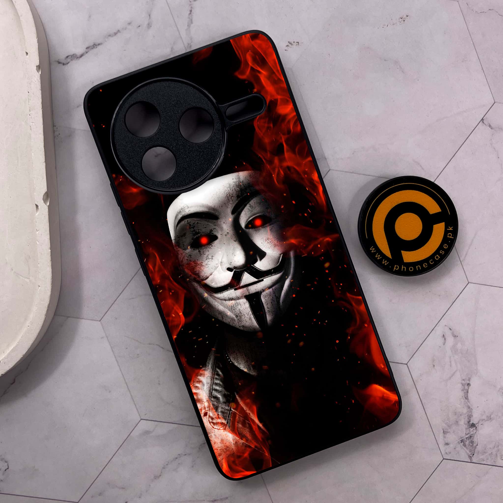 Xiaomi Poco F7 Pro 5G - Anonymous 2.0 Series - Premium Metal Printed soft Bumper shock Proof Case