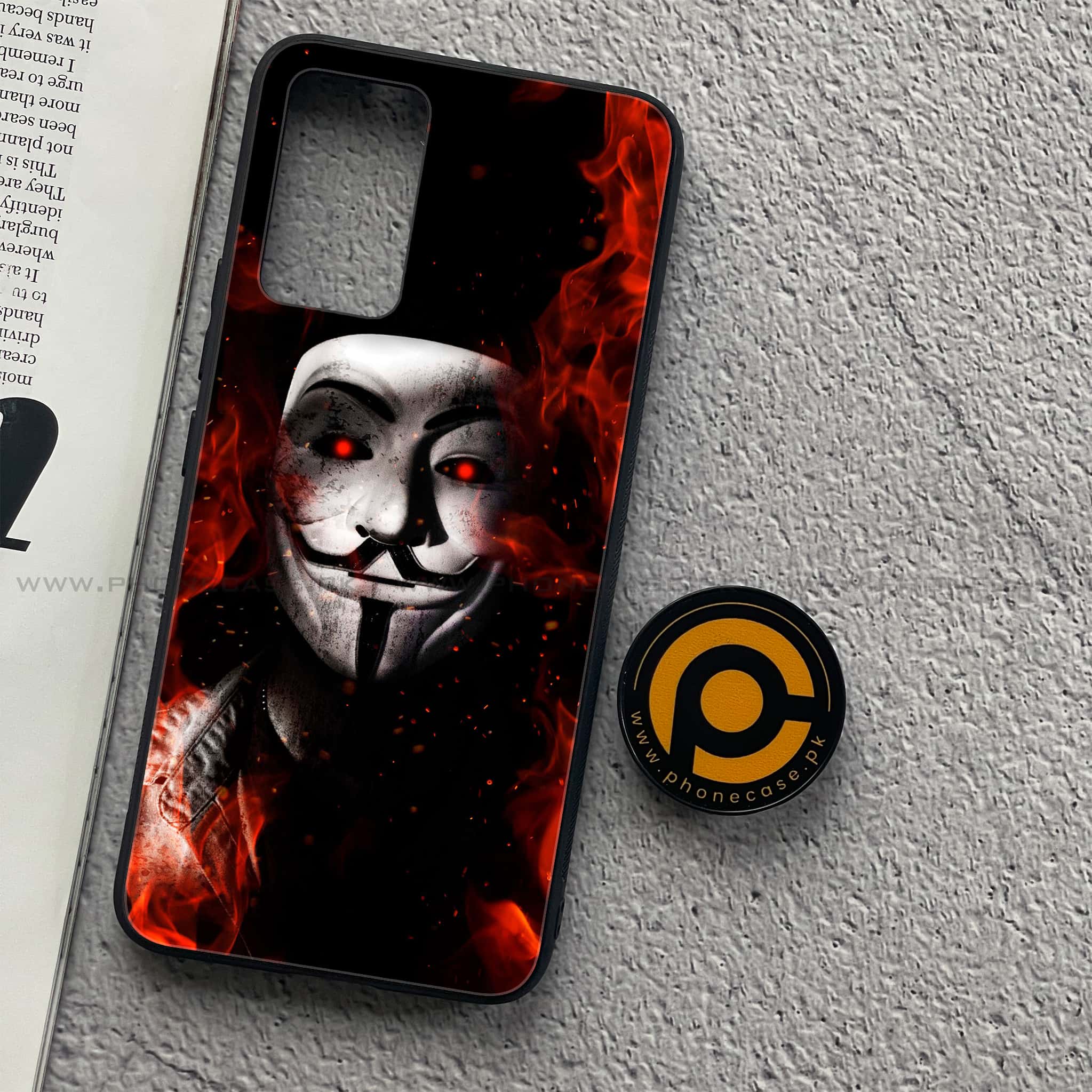 Vivo V21 - Anonymous 2.0 Series - Premium Printed Glass soft Bumper shock Proof Case