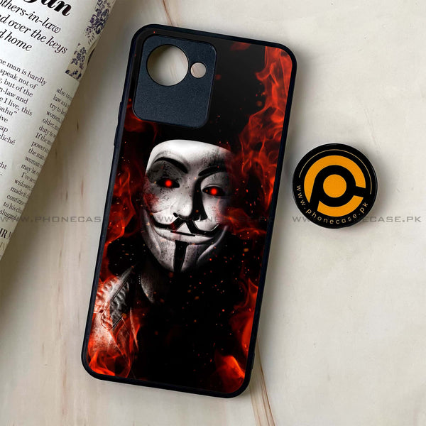 Realme C30 - Anonymous 2.0 Design 7- Premium Printed Glass soft Bumper shock Proof Case CS-13224