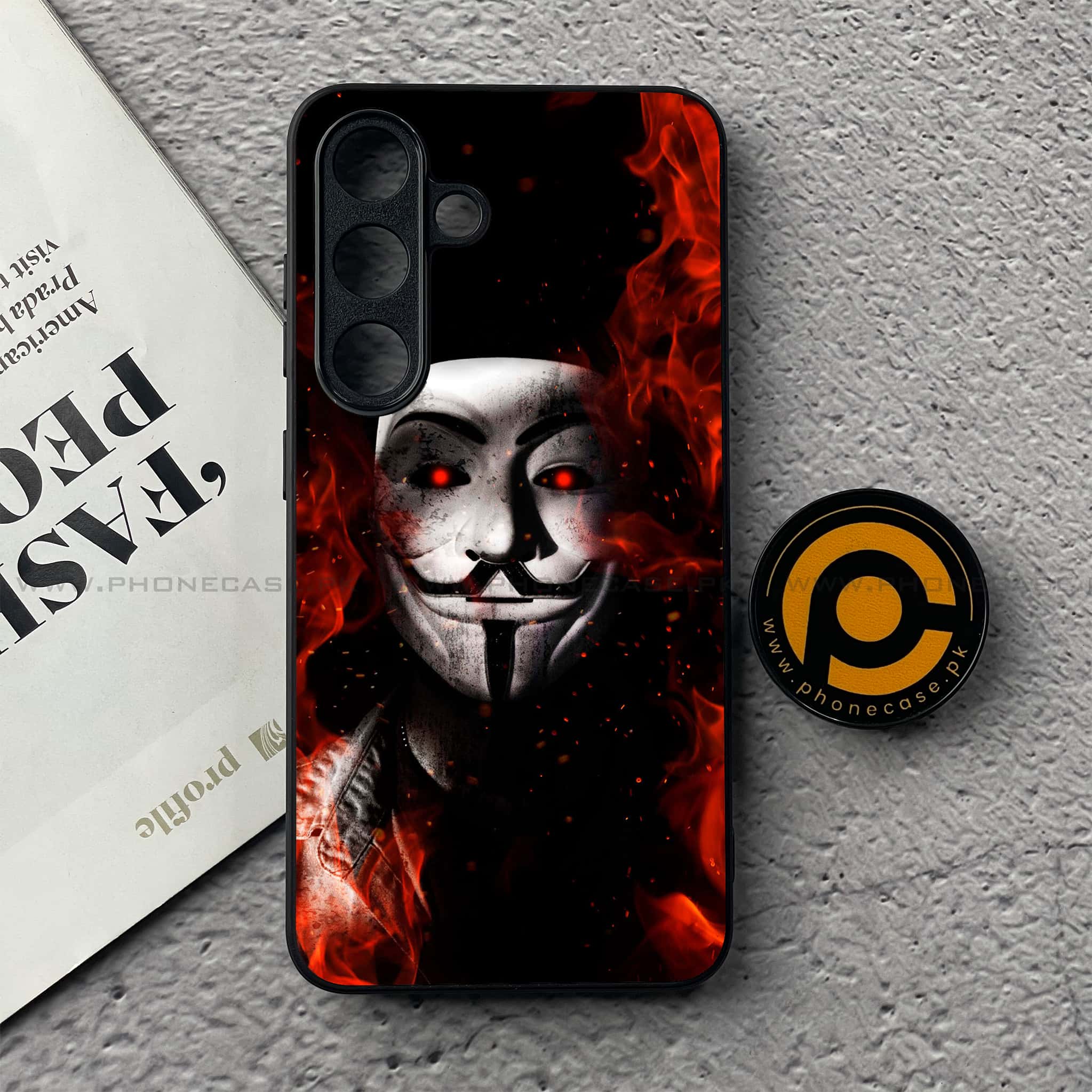 Samsung Galaxy S25 FE - Anonymous 2.0 Series - Premium Metal Printed soft Bumper shock Proof Case