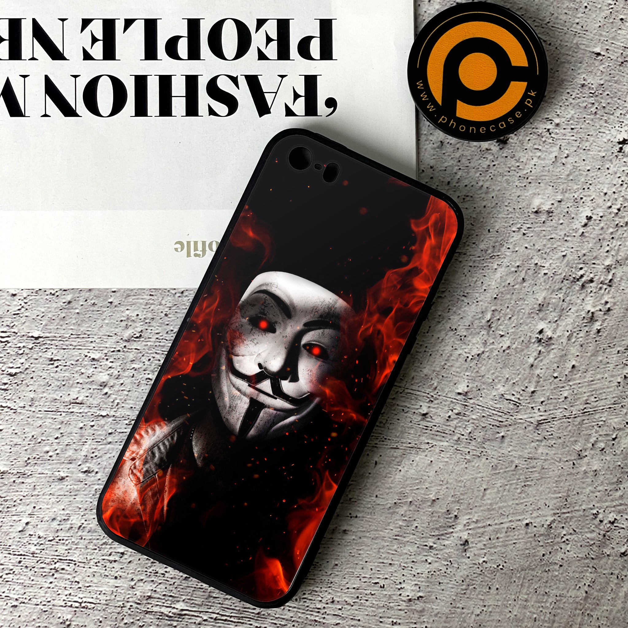 iPhone 5/5c/5s - Anonymous 2.0 Series - Premium Printed Glass soft Bumper shock Proof Case