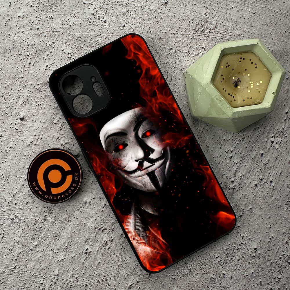 Nothing Phone 2 - Anonymous 2.0 Series - Premium Metal  Printed soft Bumper shock Proof Case
