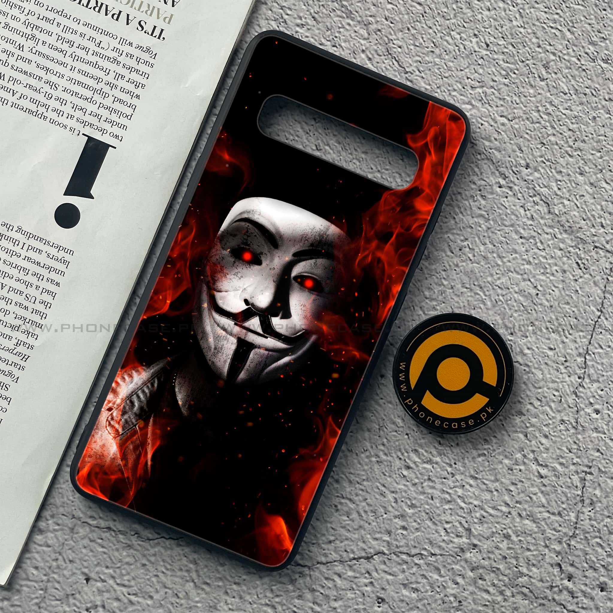 Samsung Galaxy S10 5G - Anonymous 2.0  Series - Premium Printed Glass soft Bumper shock Proof Case