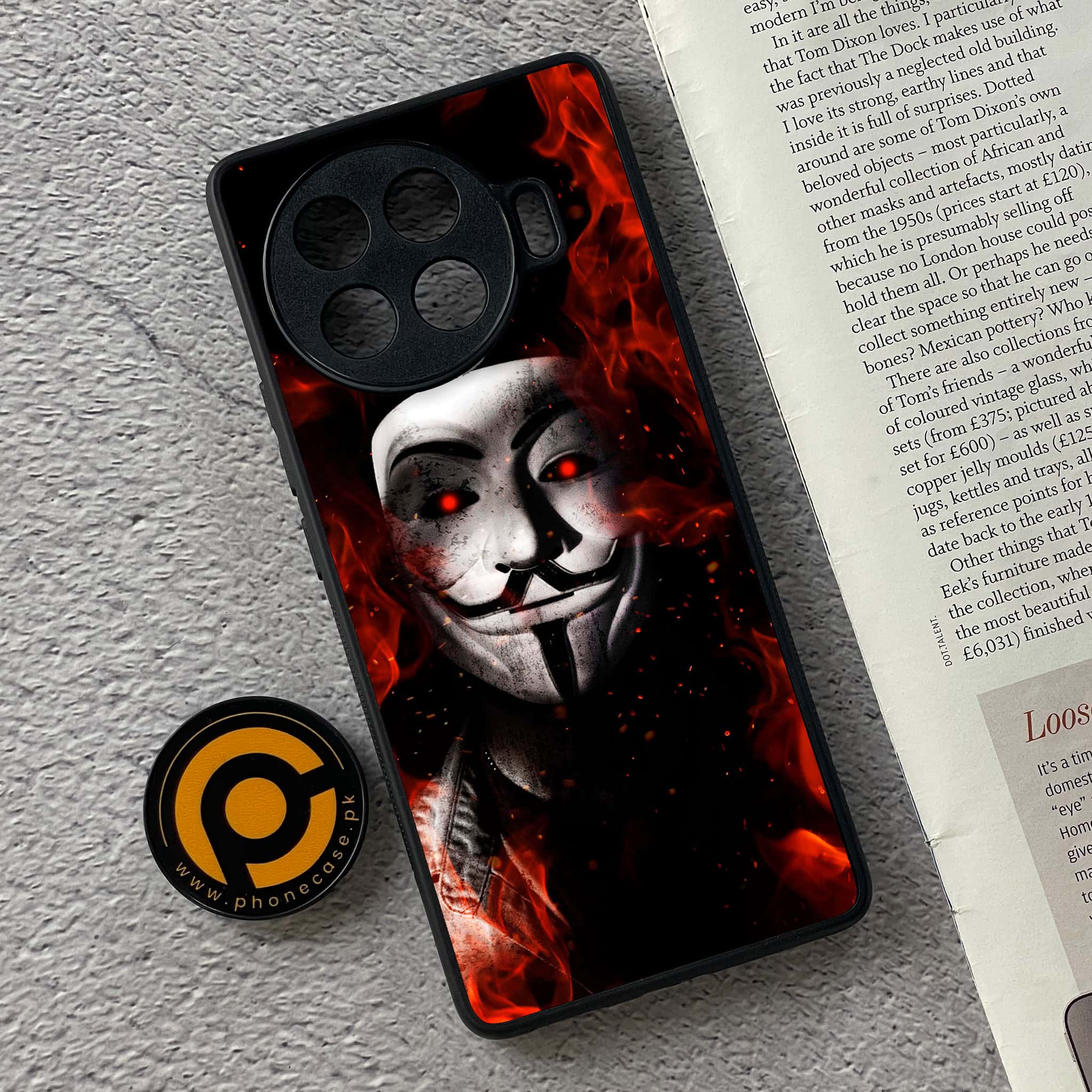 Tecno Spark 20 pro plus - Anonymous 2.0 Series - Premium Printed Glass soft Bumper shock Proof Case