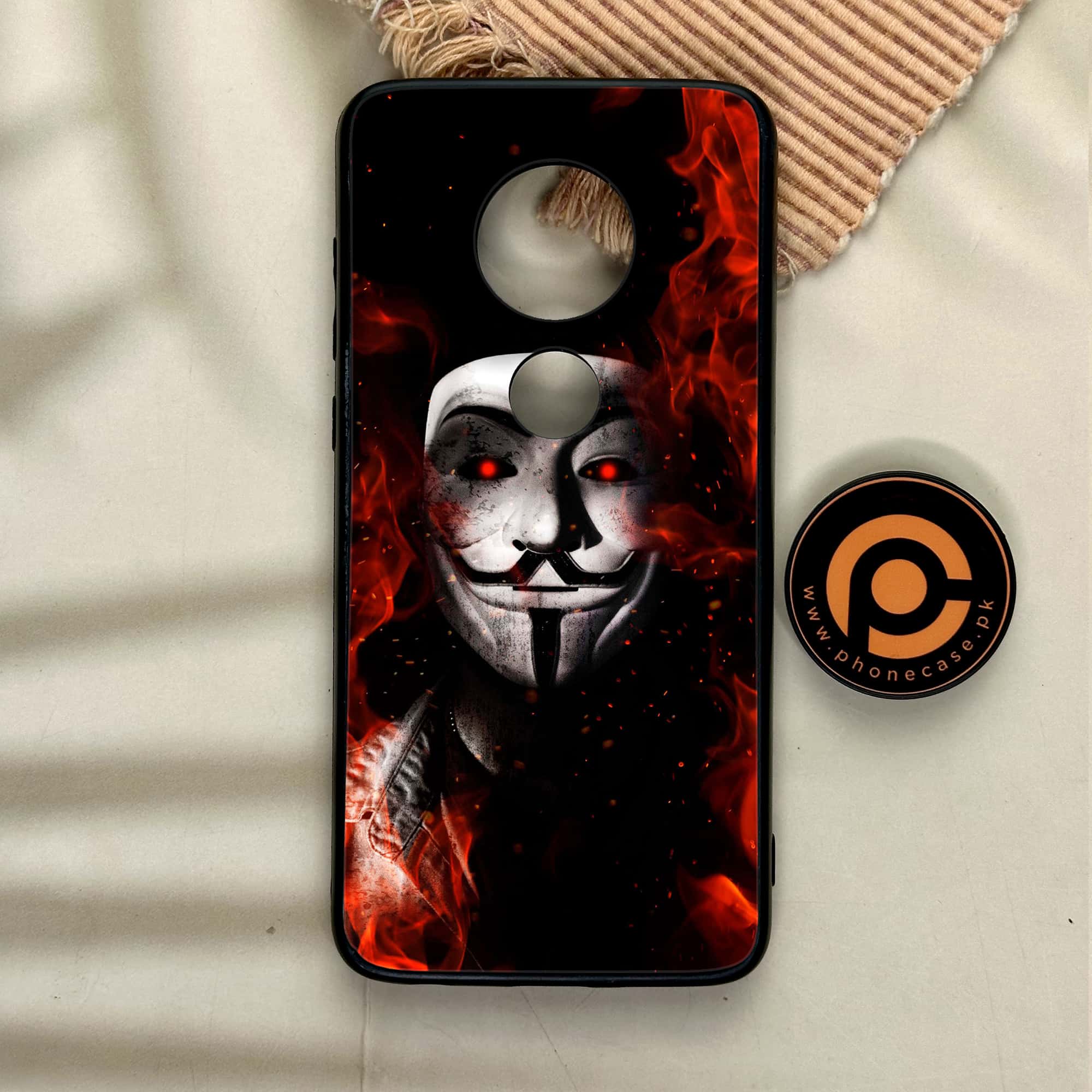 Moto G7 - Anonymous 2.0 Series - Premium Printed Glass soft Bumper shock Proof Case