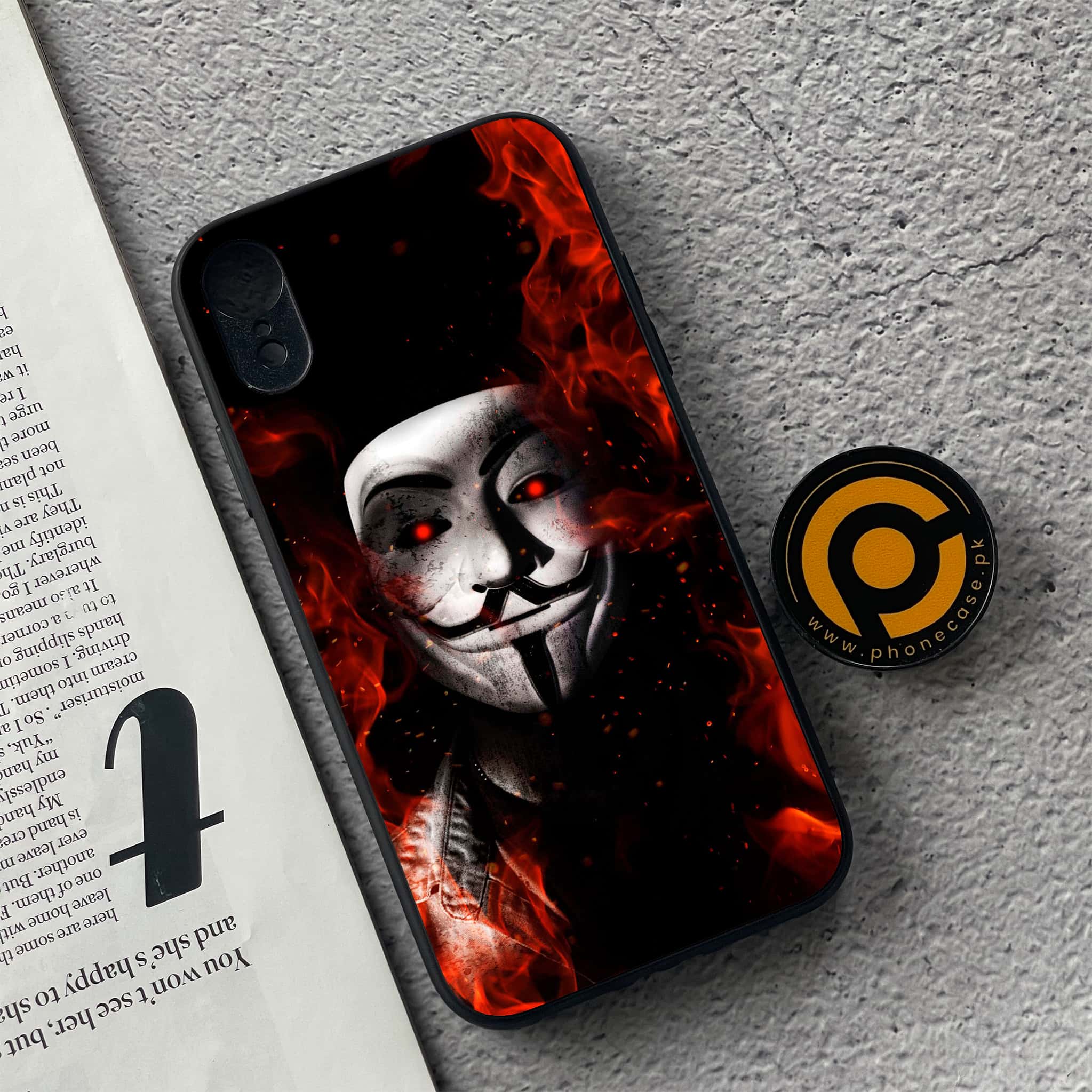 iPhone XR - Anonymous 2.0 Series - Premium Metal Printed soft Bumper shock Proof Case