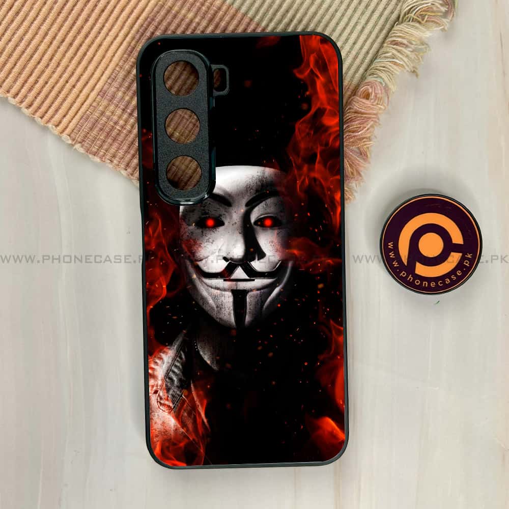 Infinix Hot 60i - Anonymous 2.0 Series - Premium Metal Printed soft Bumper shock Proof Case