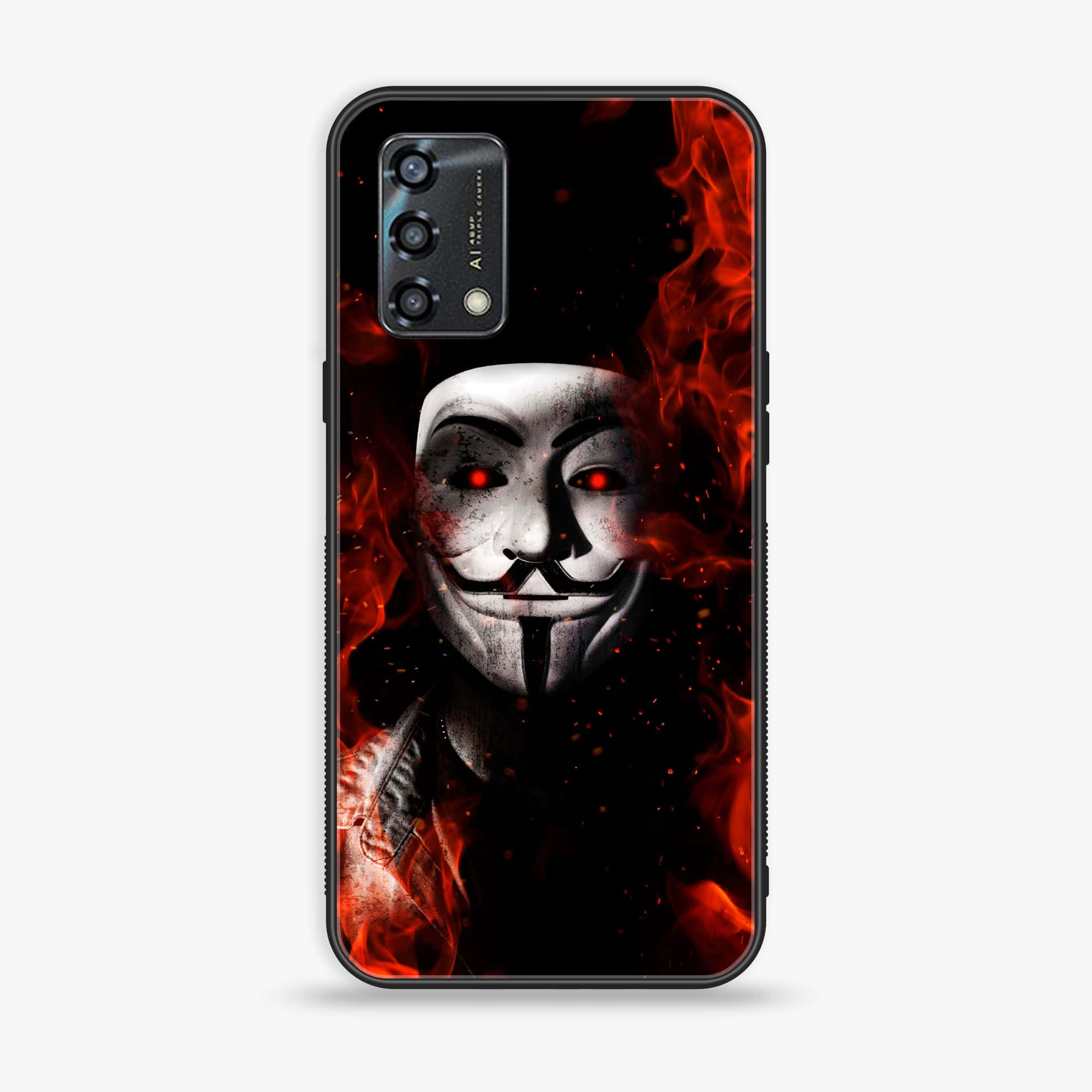 Oppo A95 - Anonymous 2.0  Series - Premium Printed Glass soft Bumper shock Proof Case