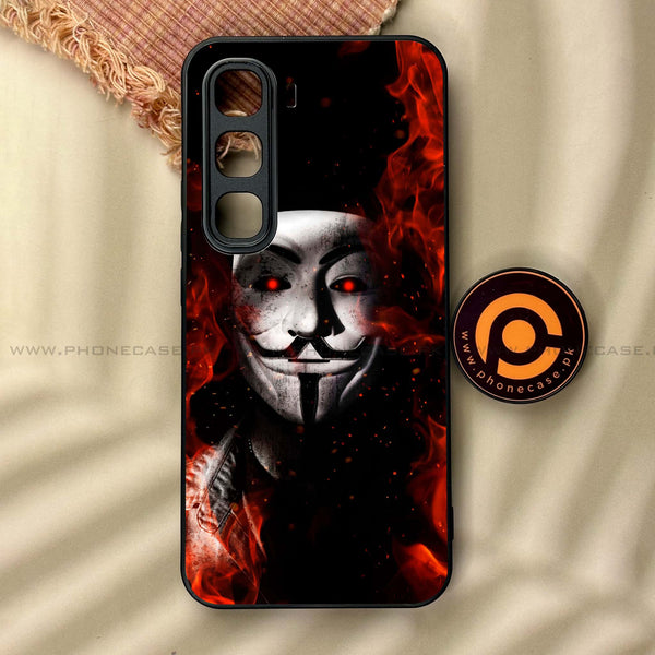 Infinix Hot 60 Pro - Anonymous 2.0 Design 7  - Premium Metal Printed soft Bumper shock Proof Case CS-37736