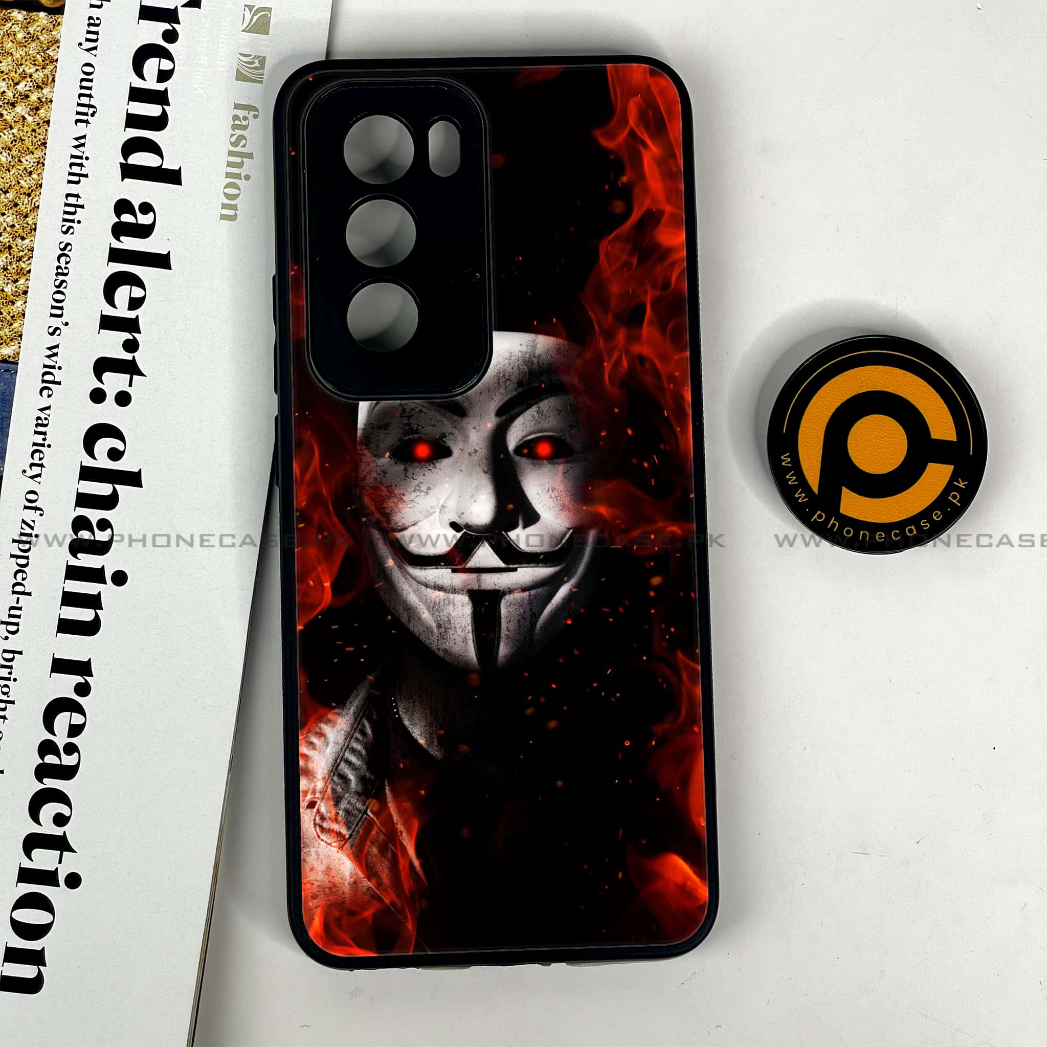 Oppo Reno 12 5G - Anonymous 2.0 Series - Premium Printed Glass soft Bumper shock Proof Case